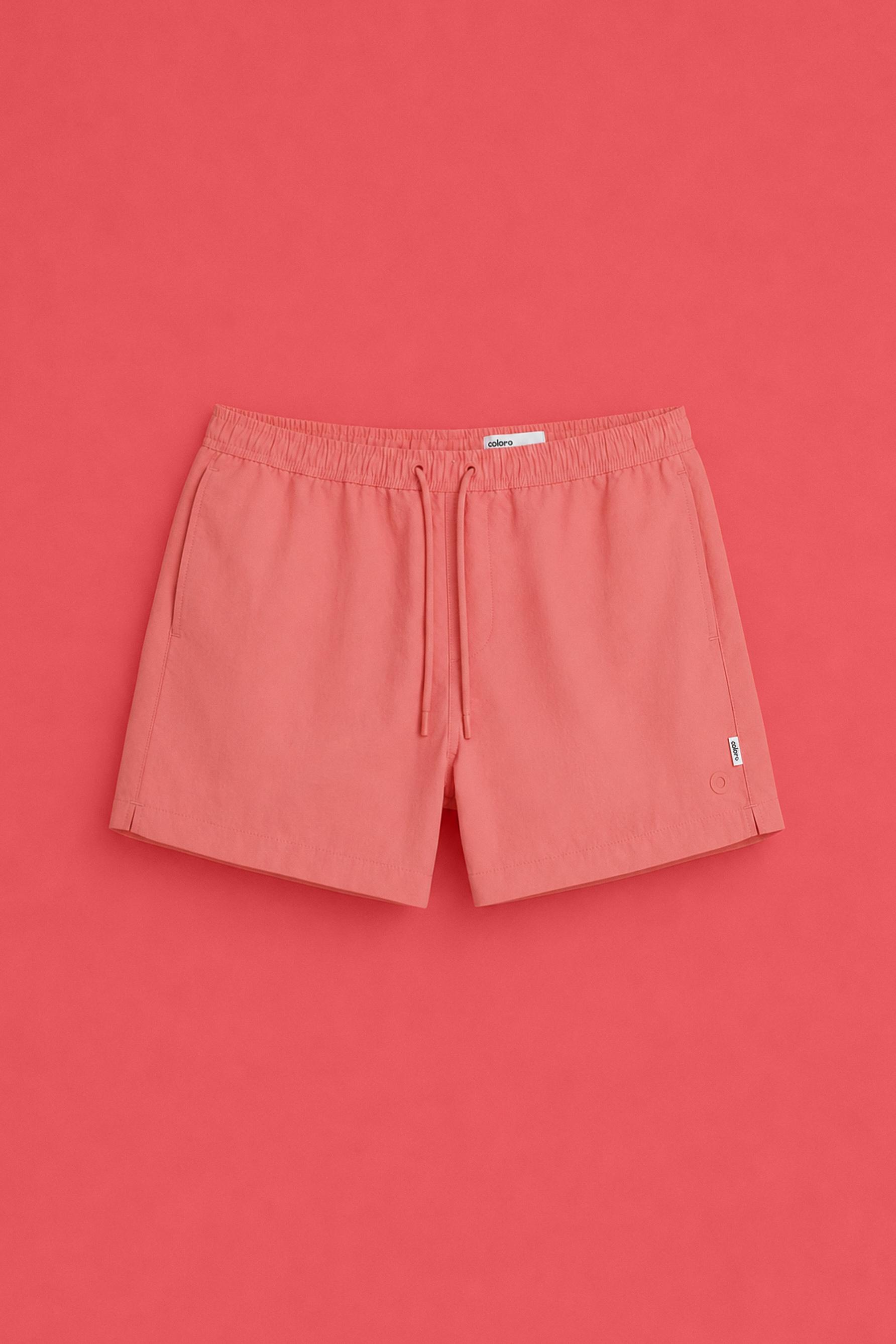 Coloro x Lefties straight swim trunks — CORAL RED