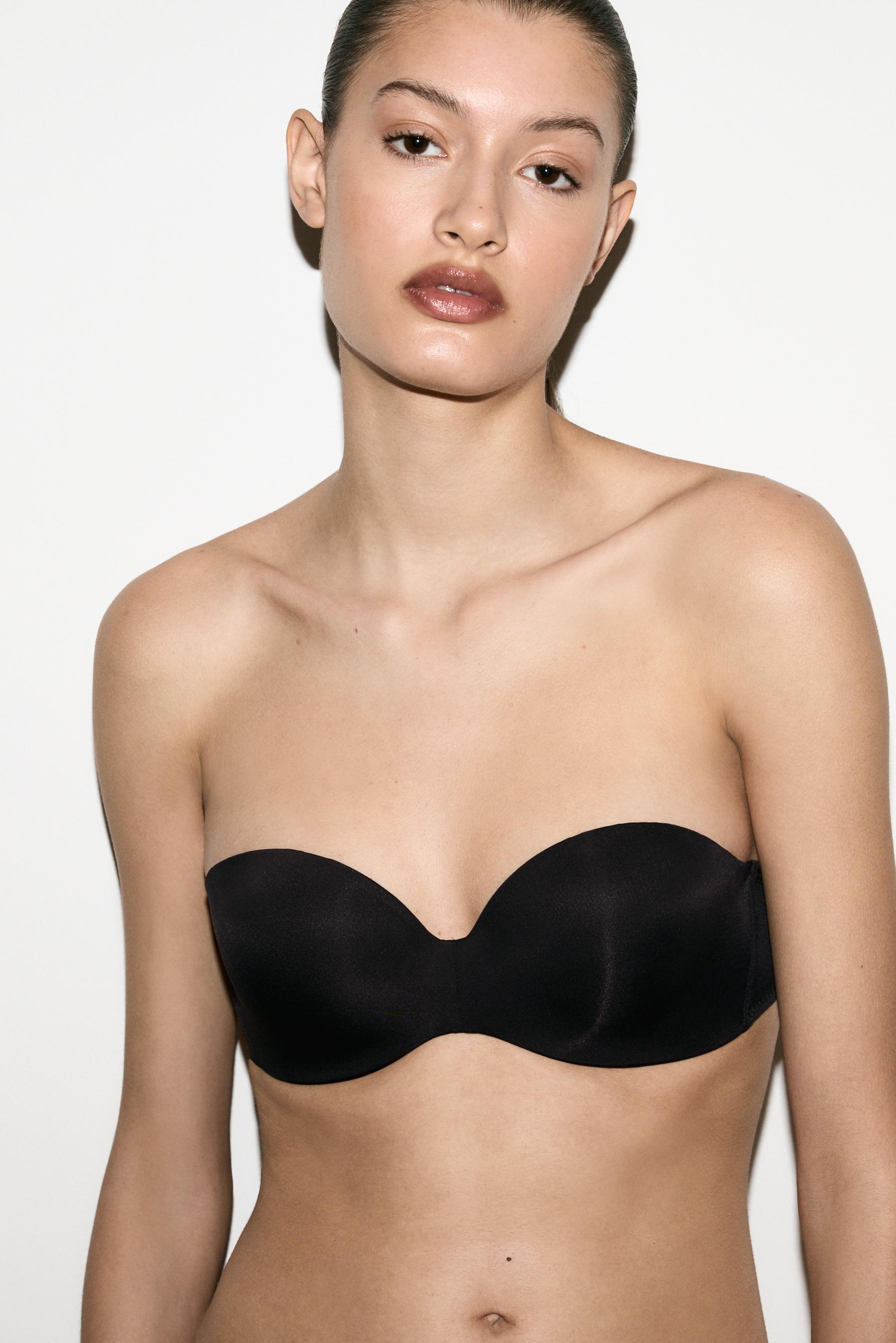 Bandeau push-up bra — BLACK