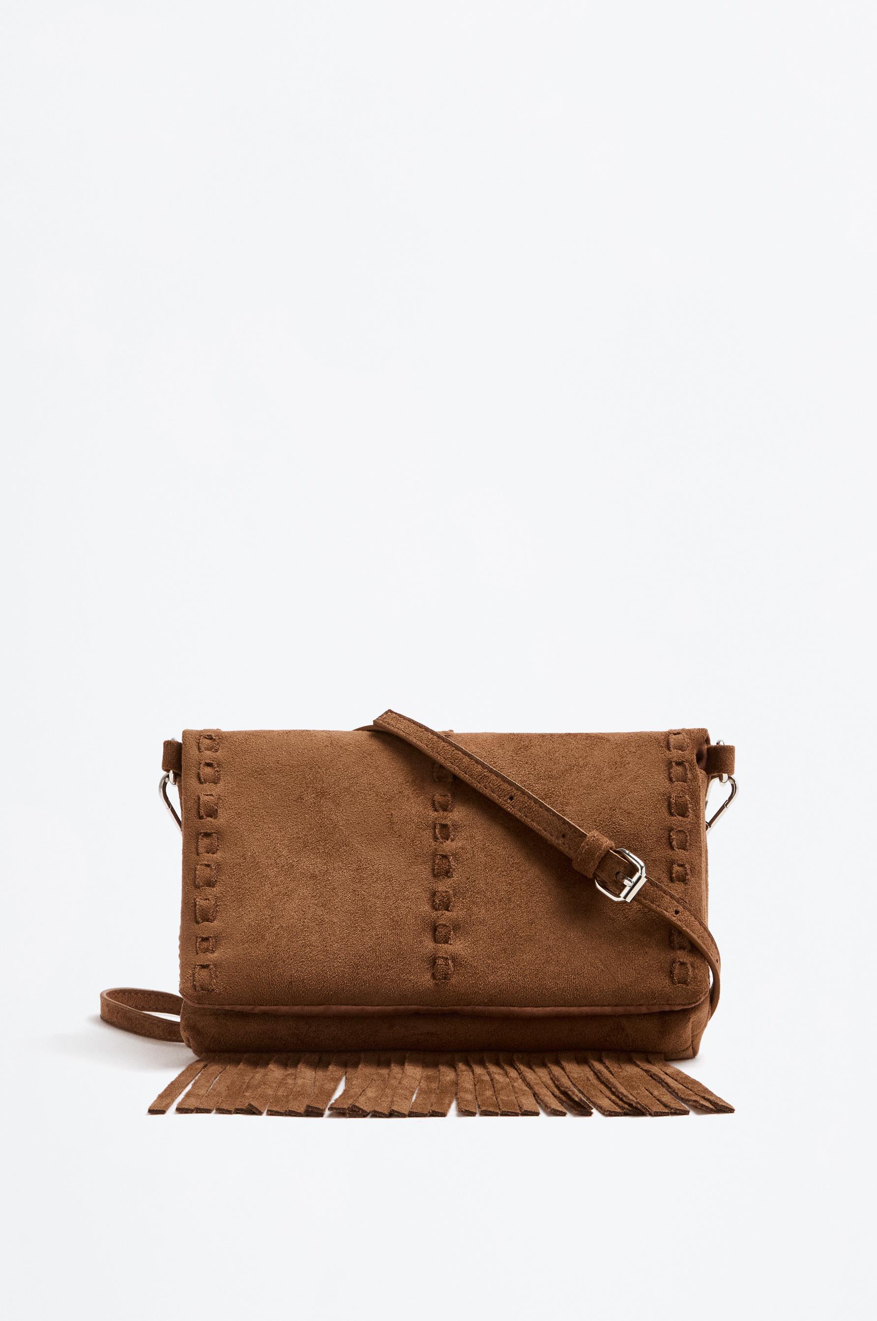 Bolso bandolera solapa flecos