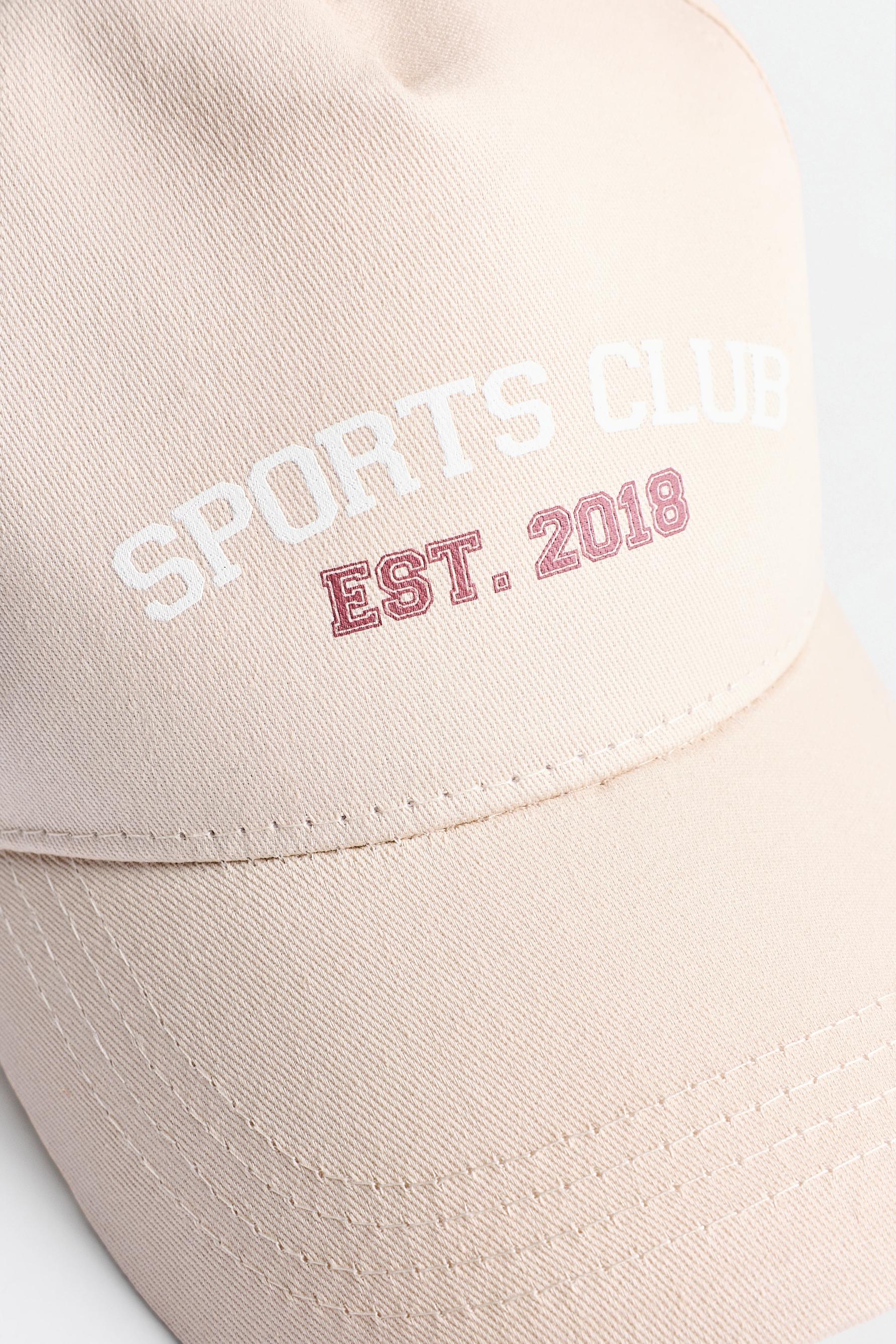 Sports Club text cap — GREEN/ECRU
