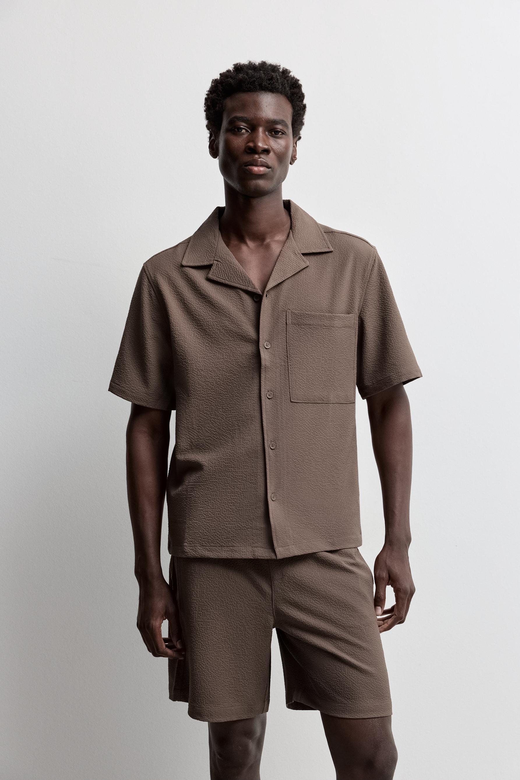 Seersucker shirt — BROWN