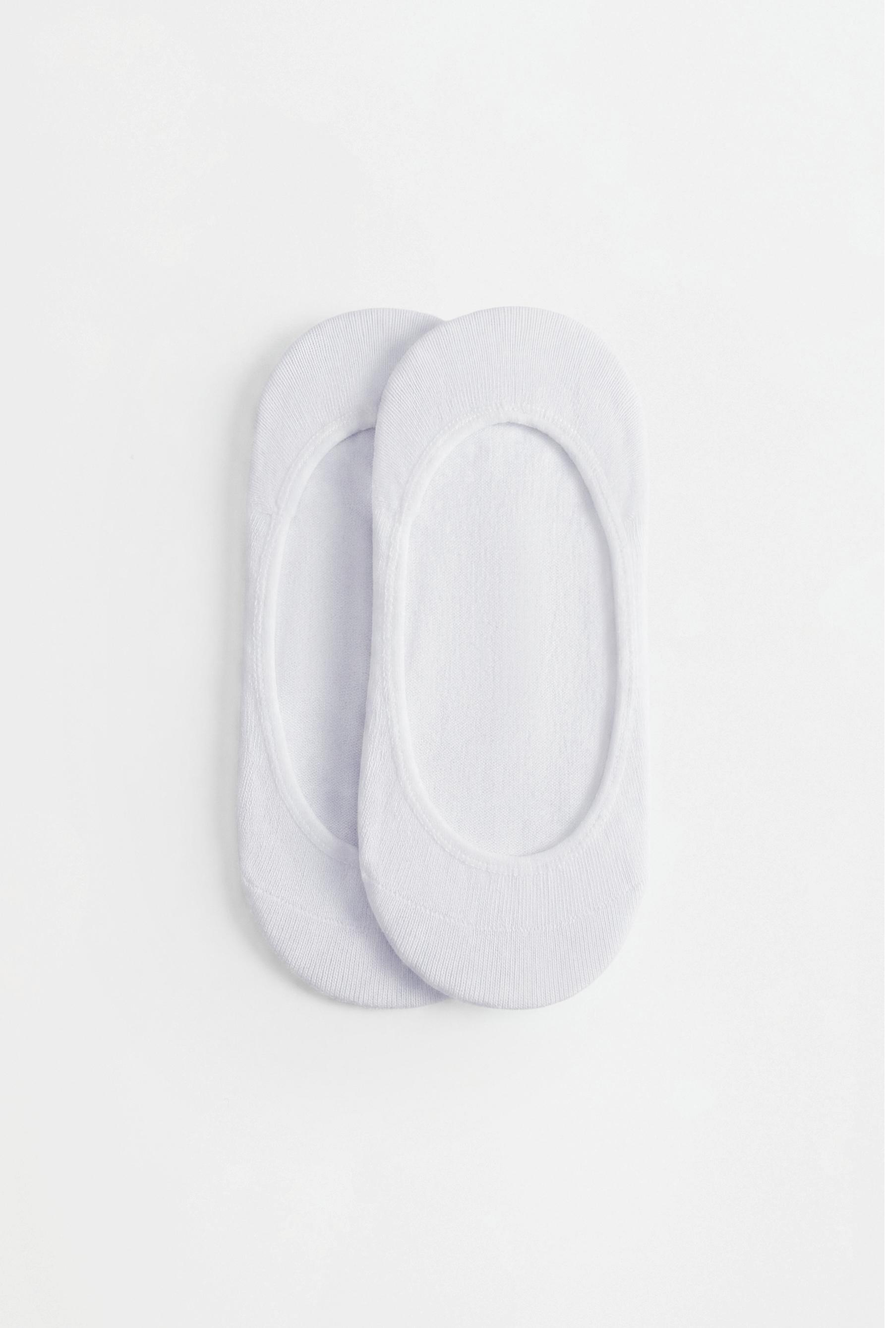 No-Show Socks (5-Pack) — WHITE/BLACK