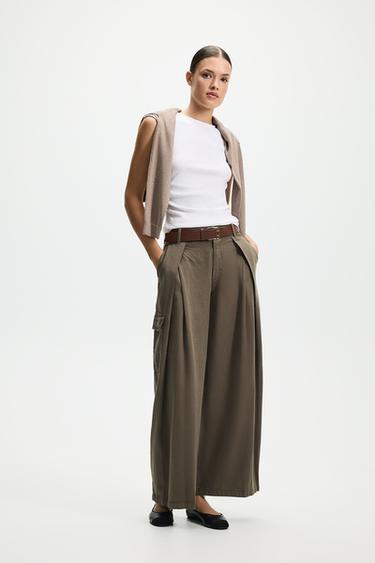 Cargo barrel jeans — KHAKI 1