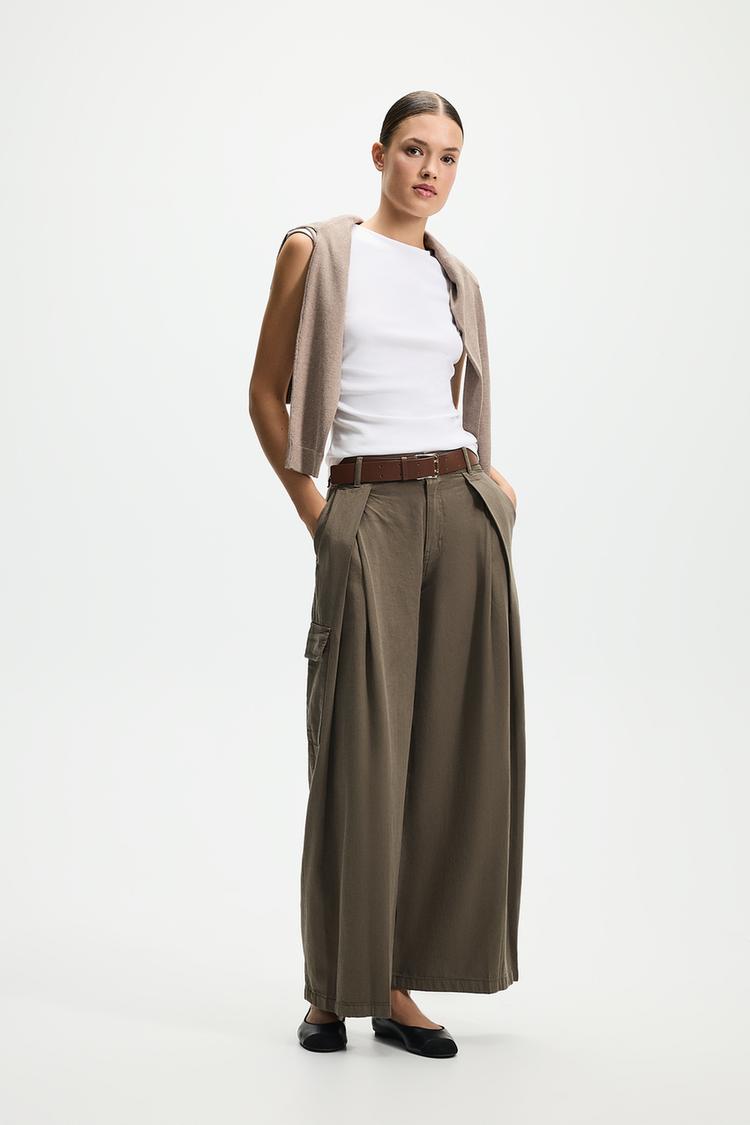 Cargo barrel jeans — KHAKI