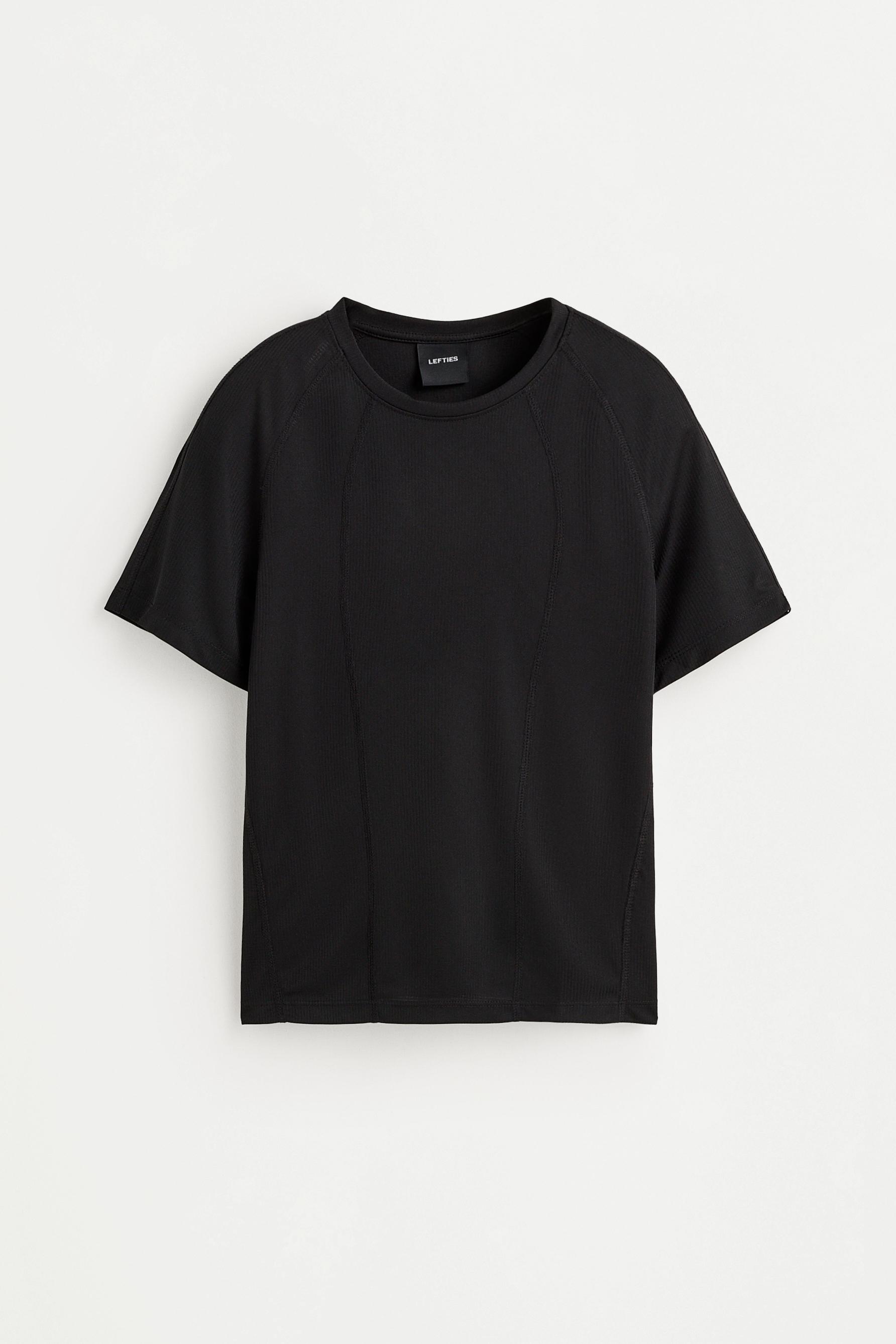 Seamed sports T-shirt — BLACK
