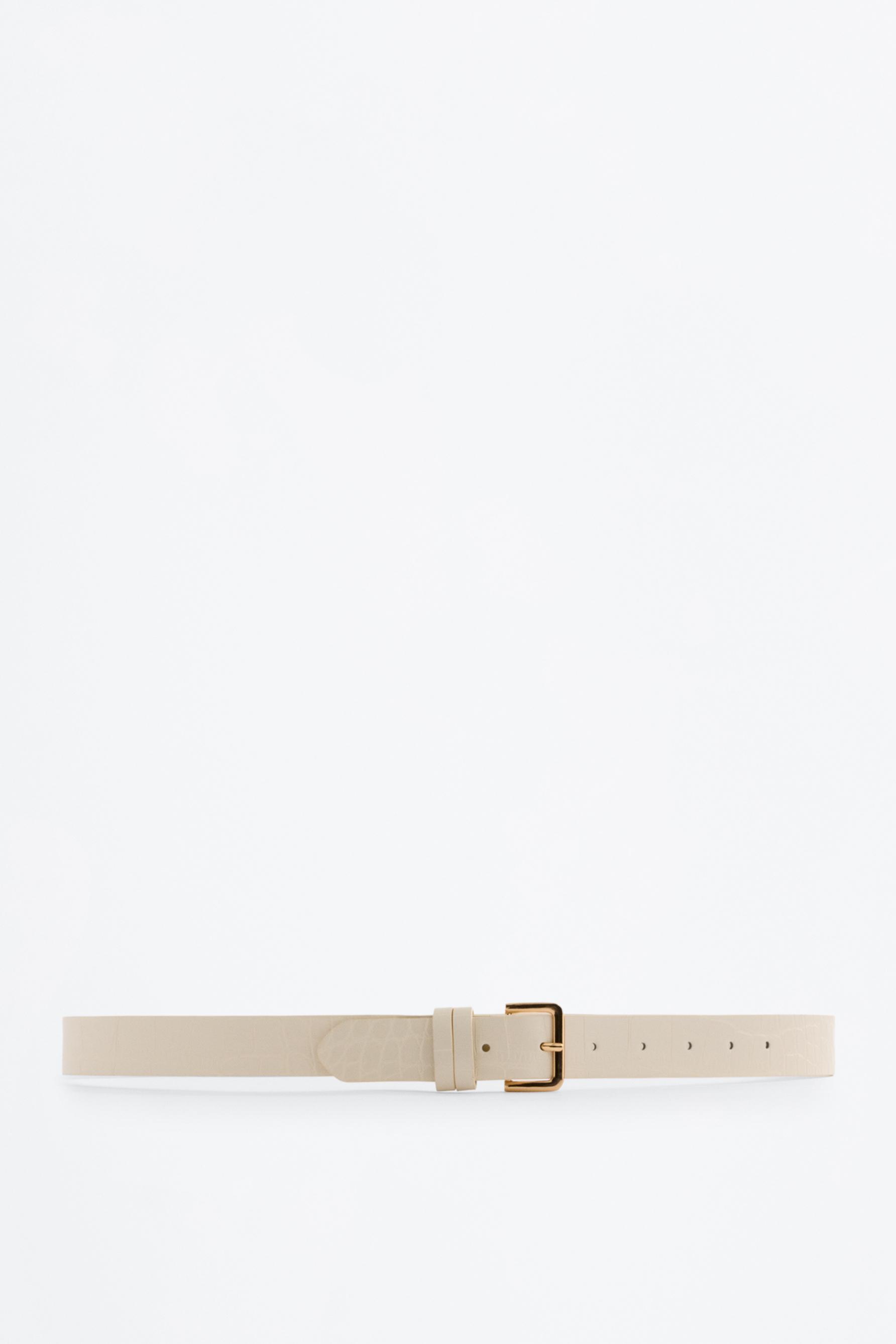Crocodile belt — WHITE