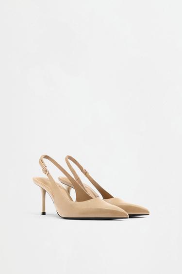 High-heeled slingback shoe — BROWN 2