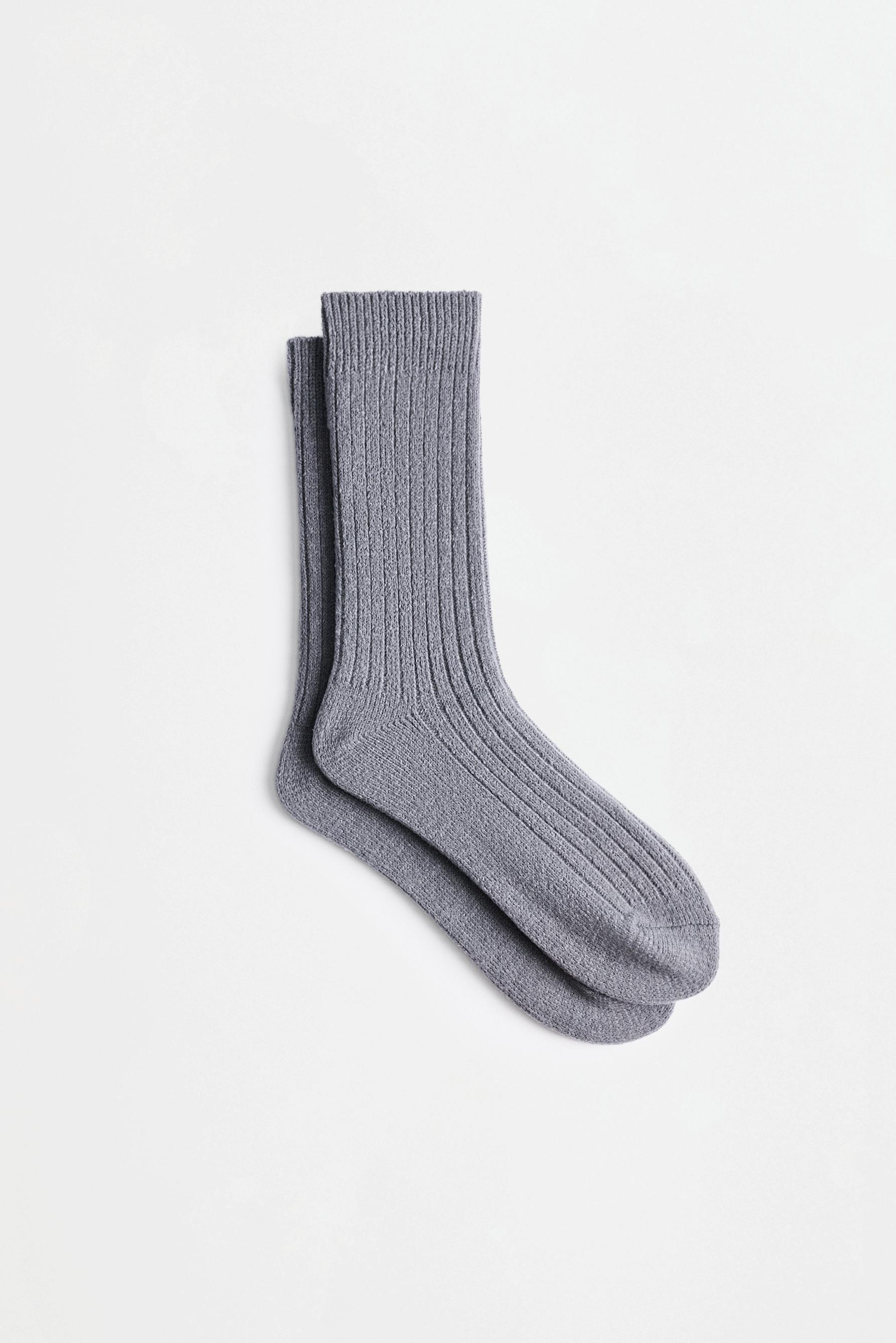 Ribbed Long Socks (3-Pack) — GREY MARL