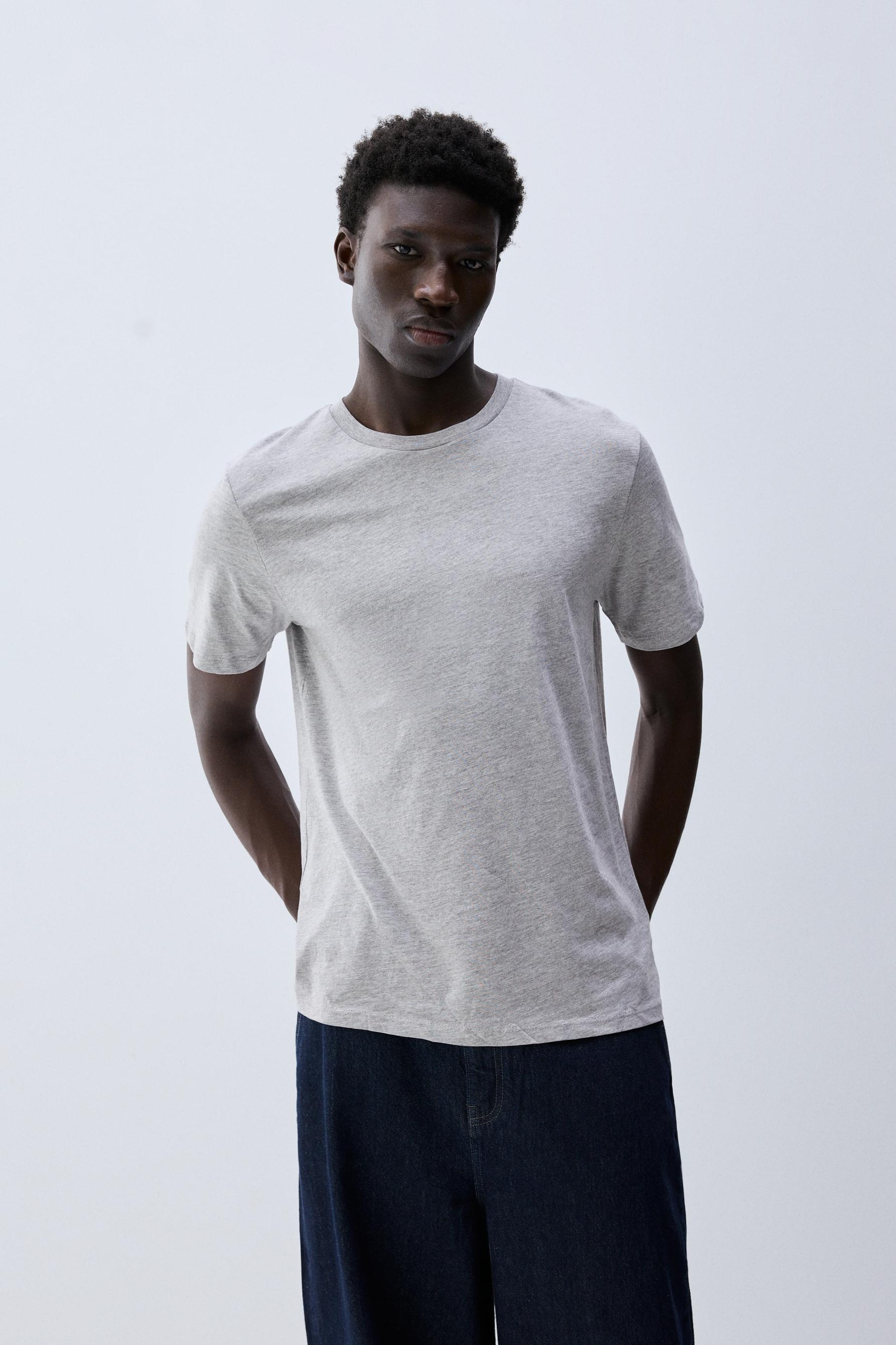 4-pack of basic T-shirts — GREY MARL