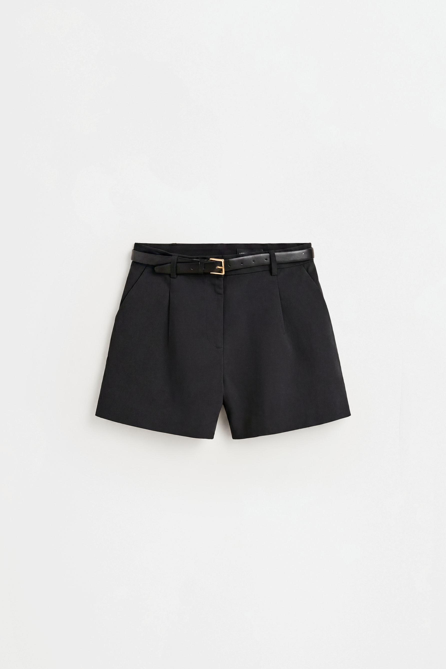 Darted shorts — BLACK