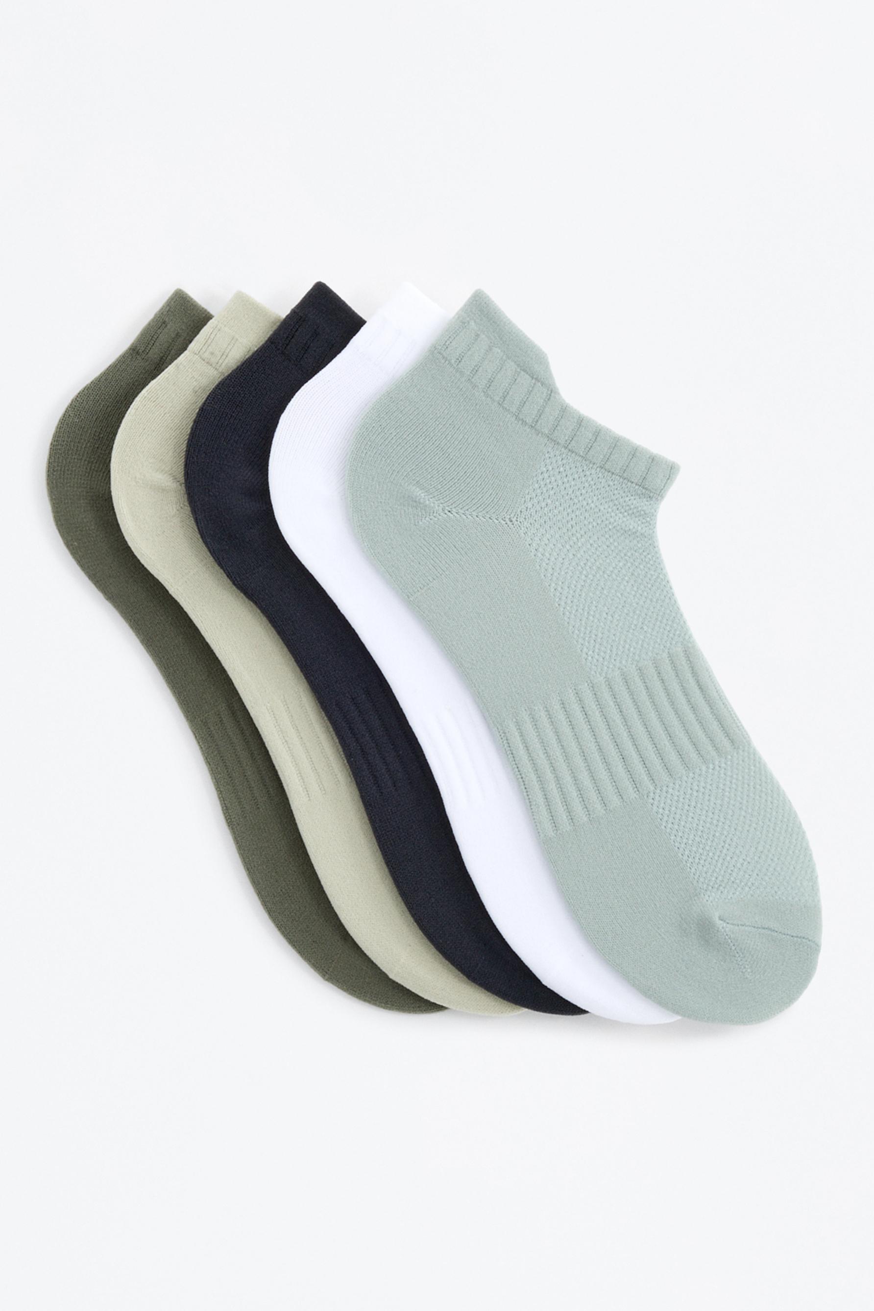Short sports socks (5-pack) — GREEN