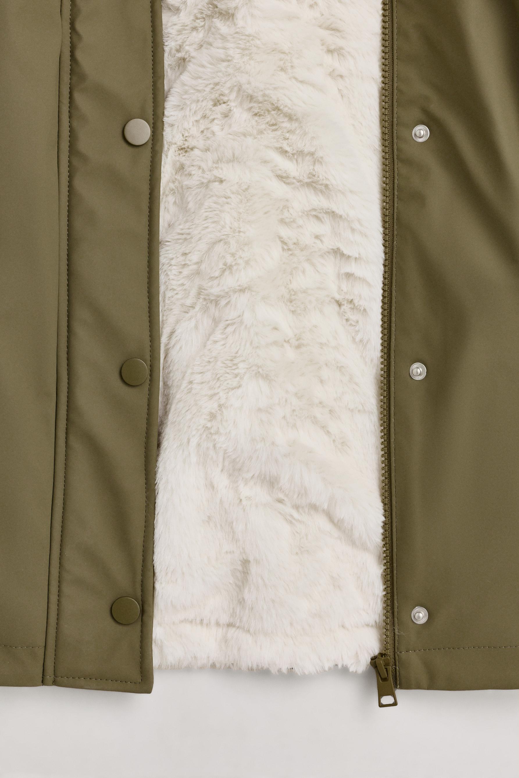 Long lightweight rubberized parka — KHAKI