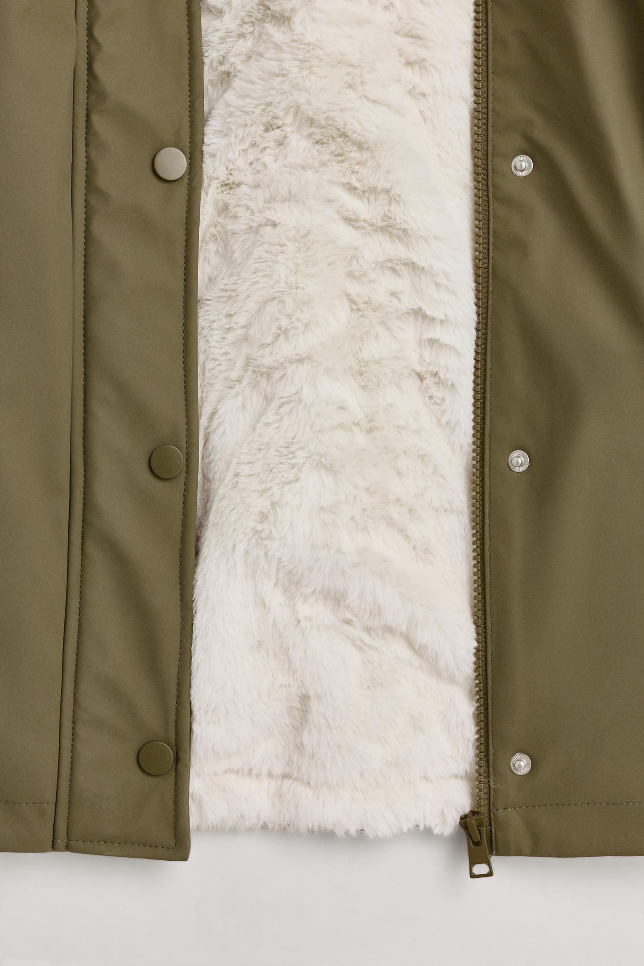 Long lightweight rubberized parka — KHAKI