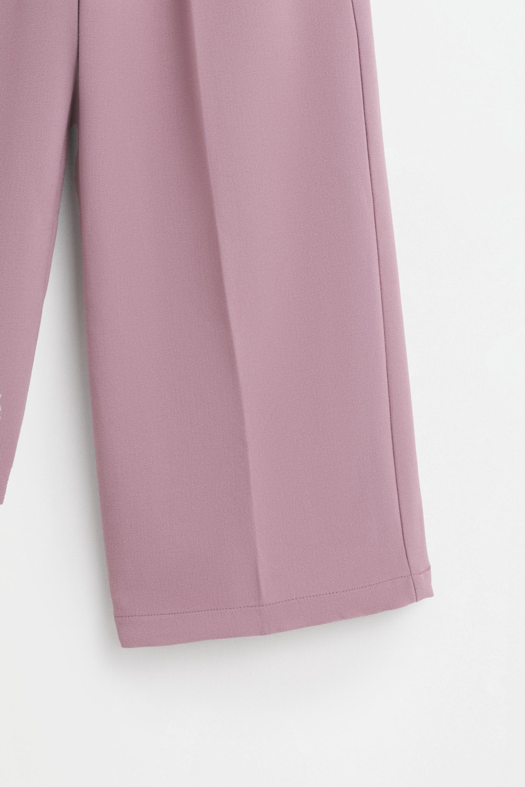Double waistband wide-leg trousers — PINK