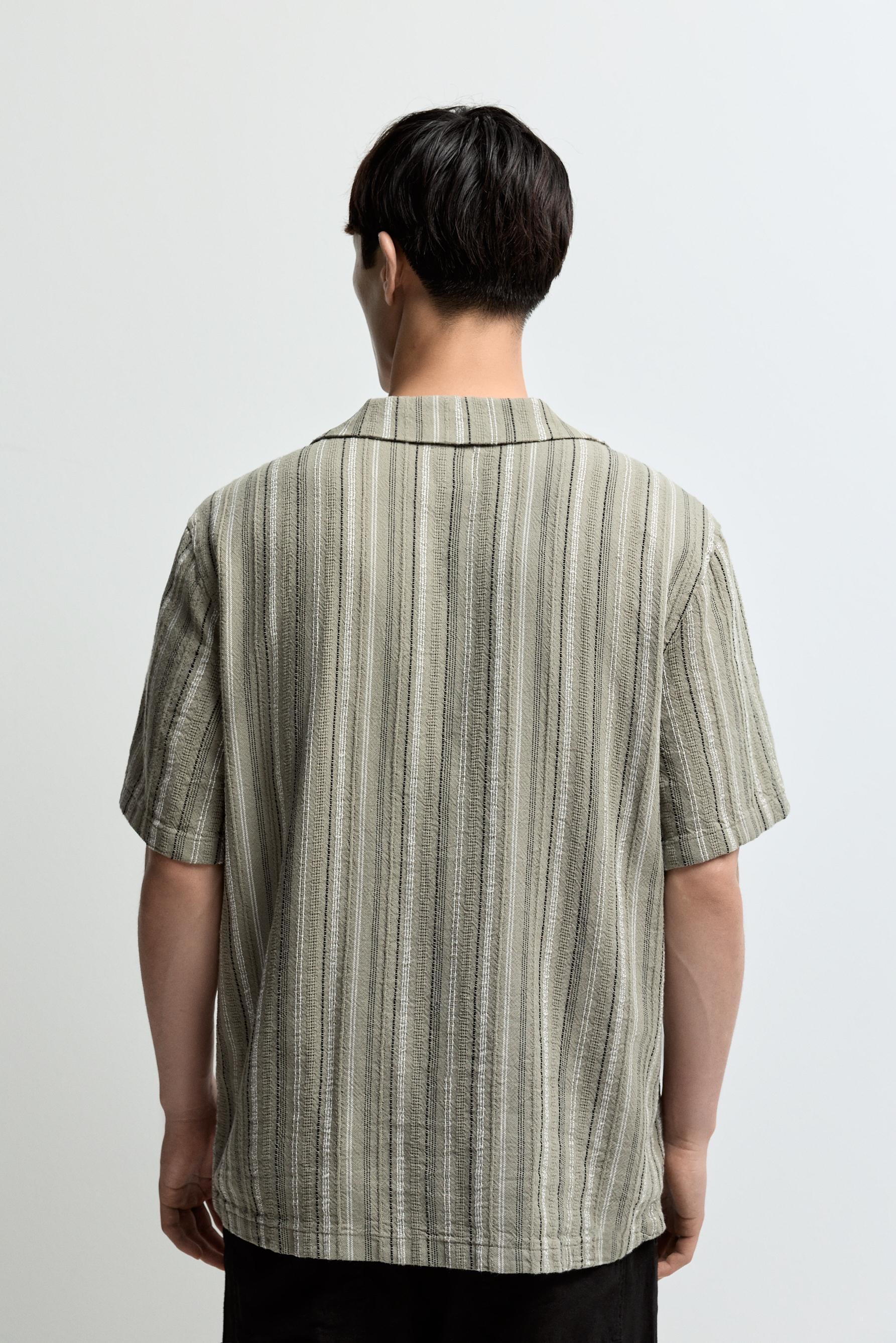 Striped rustic shirt — FADED OLIVE GREEN