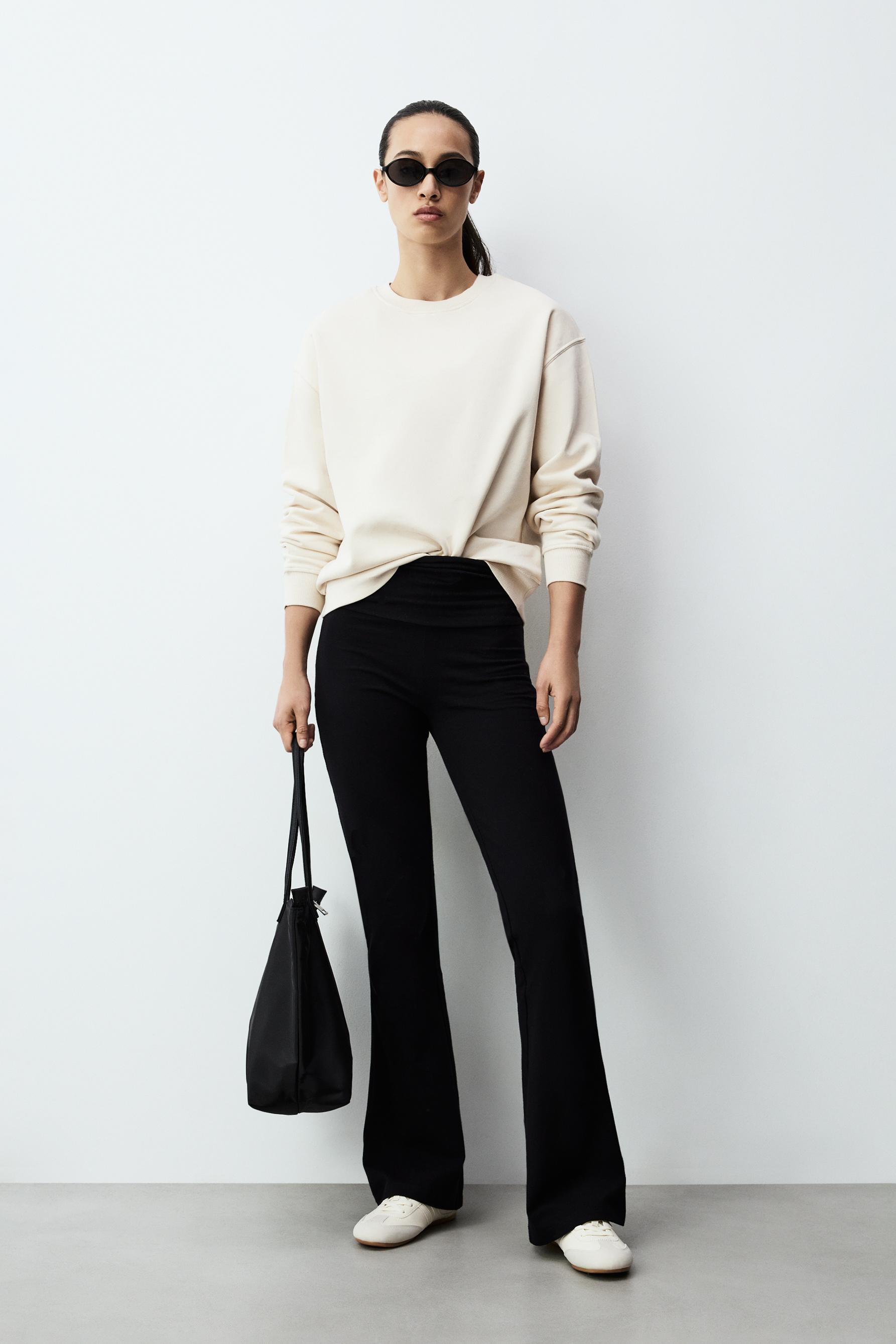 Ruched waist leggings — BLACK