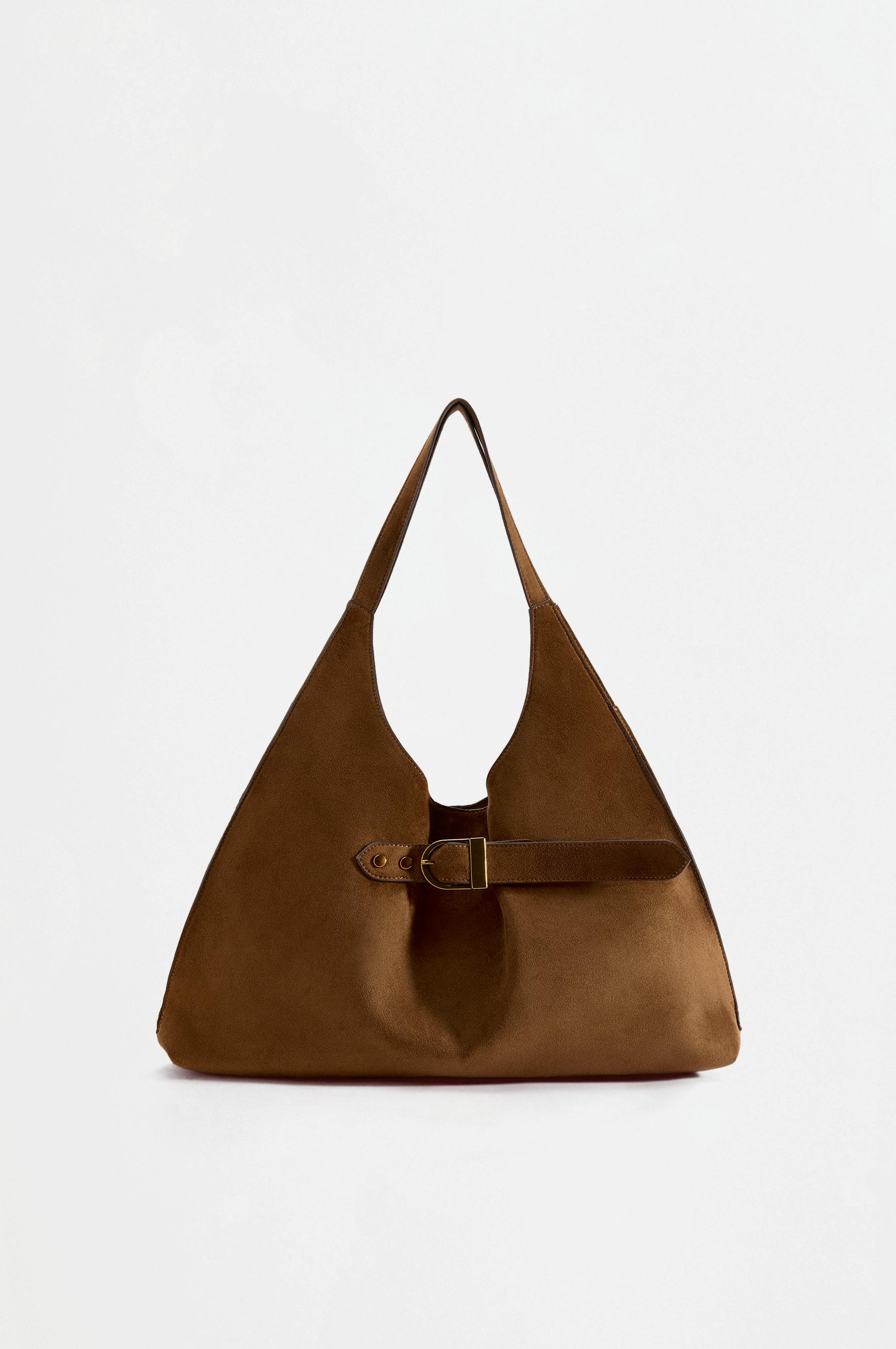 Faux suede bag — CAMEL