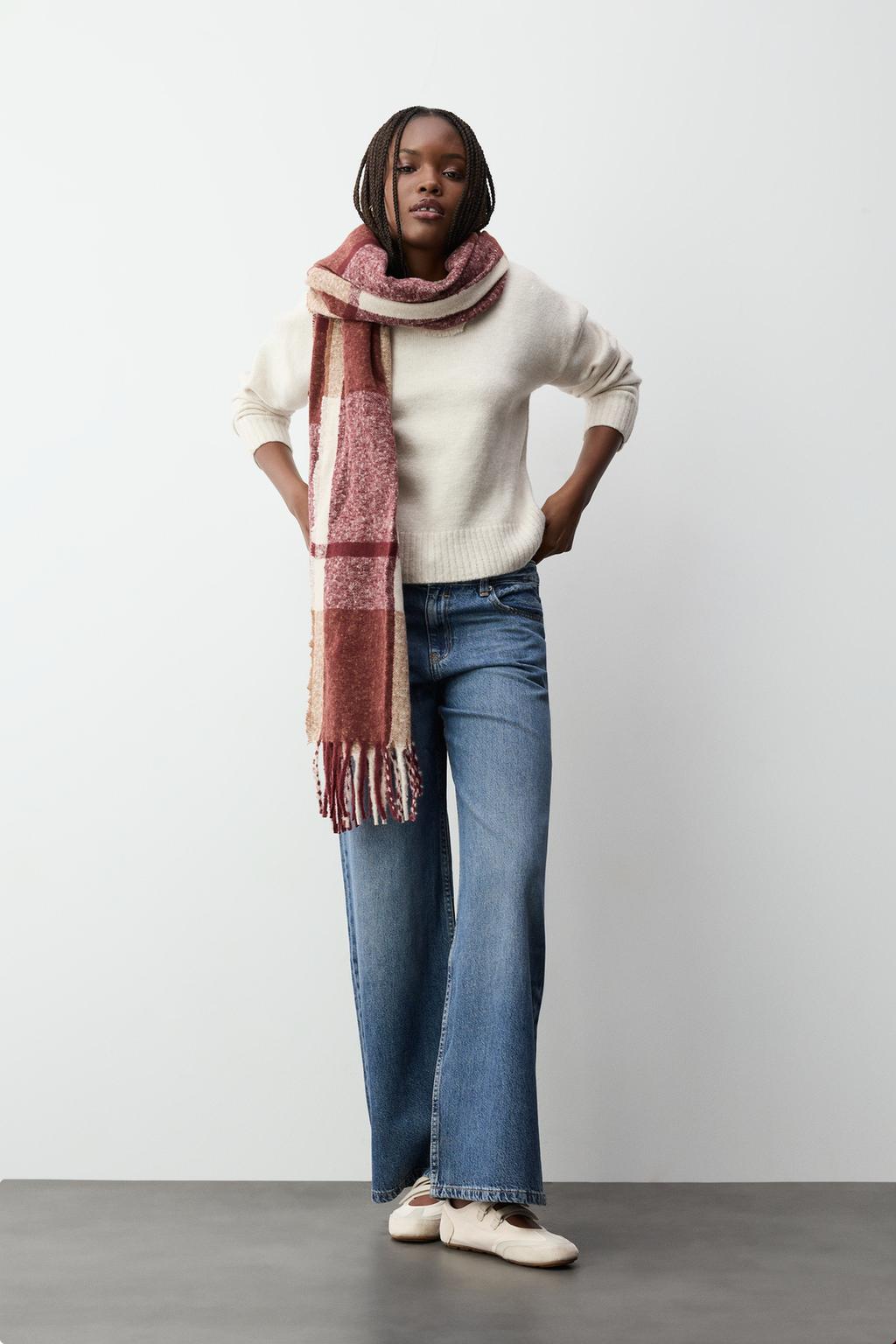 Geniş paça düşük bel jean