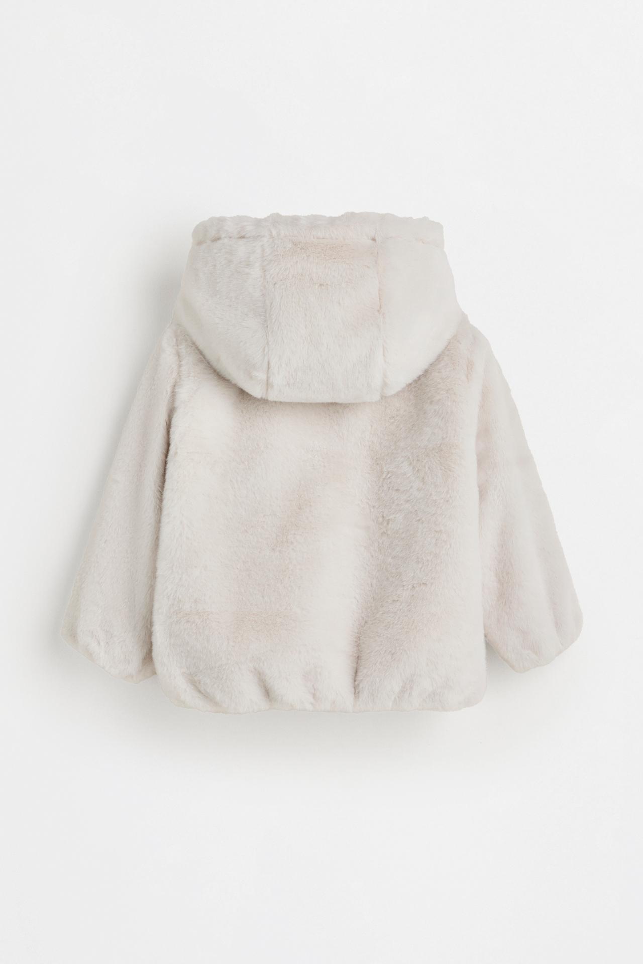 Animal print faux fur coat — ECRU