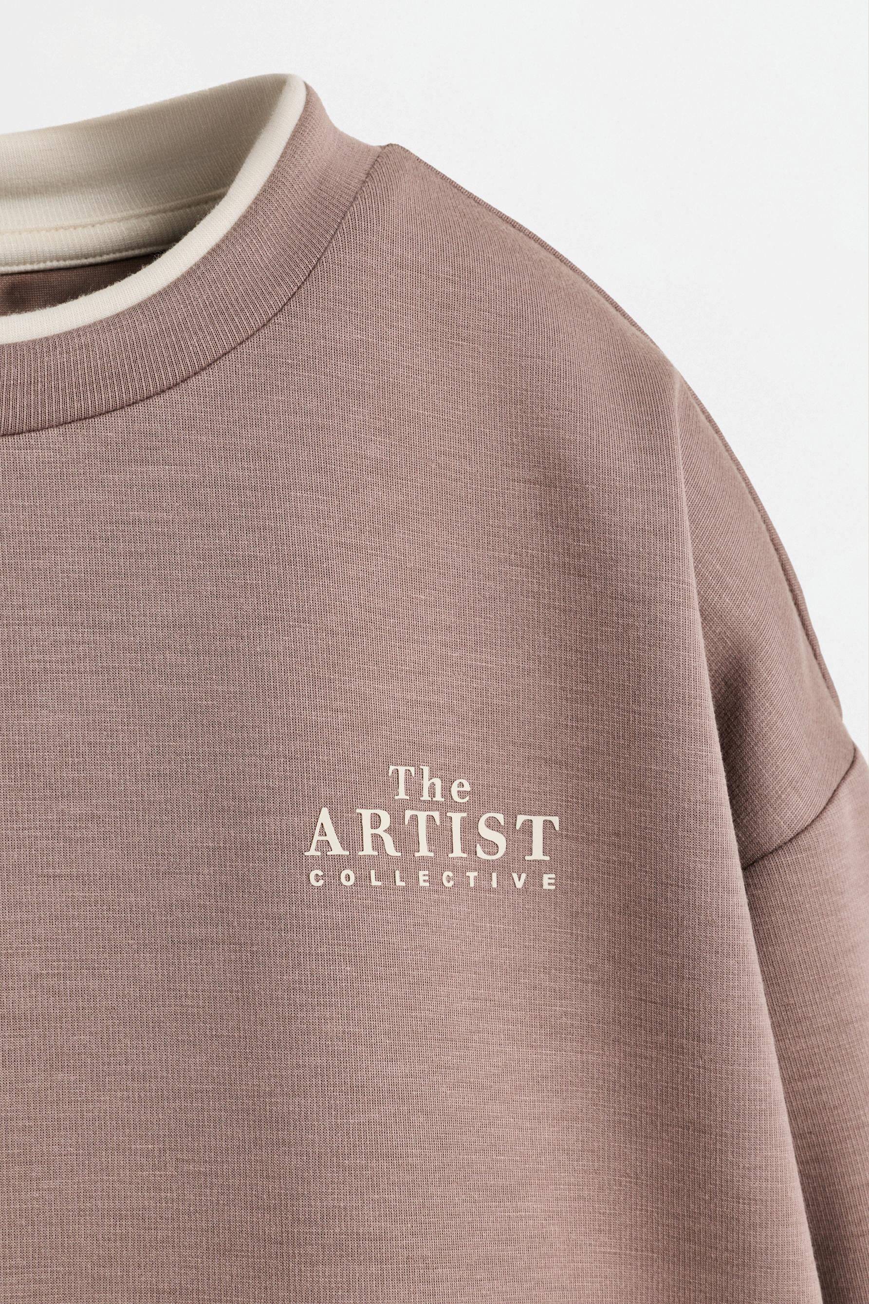 Cropped sweatshirt with text — MINK