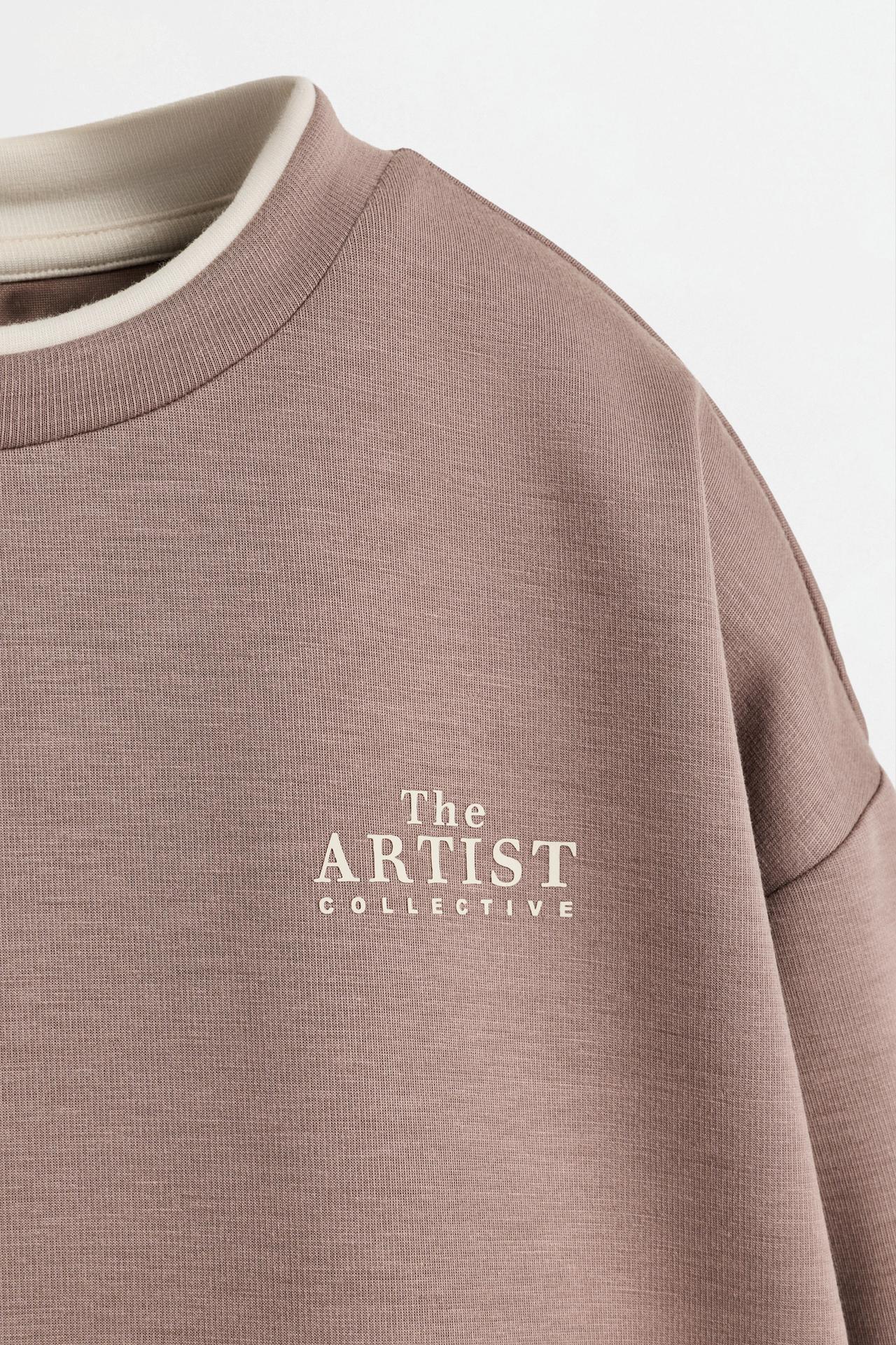 Cropped sweatshirt with text — MINK