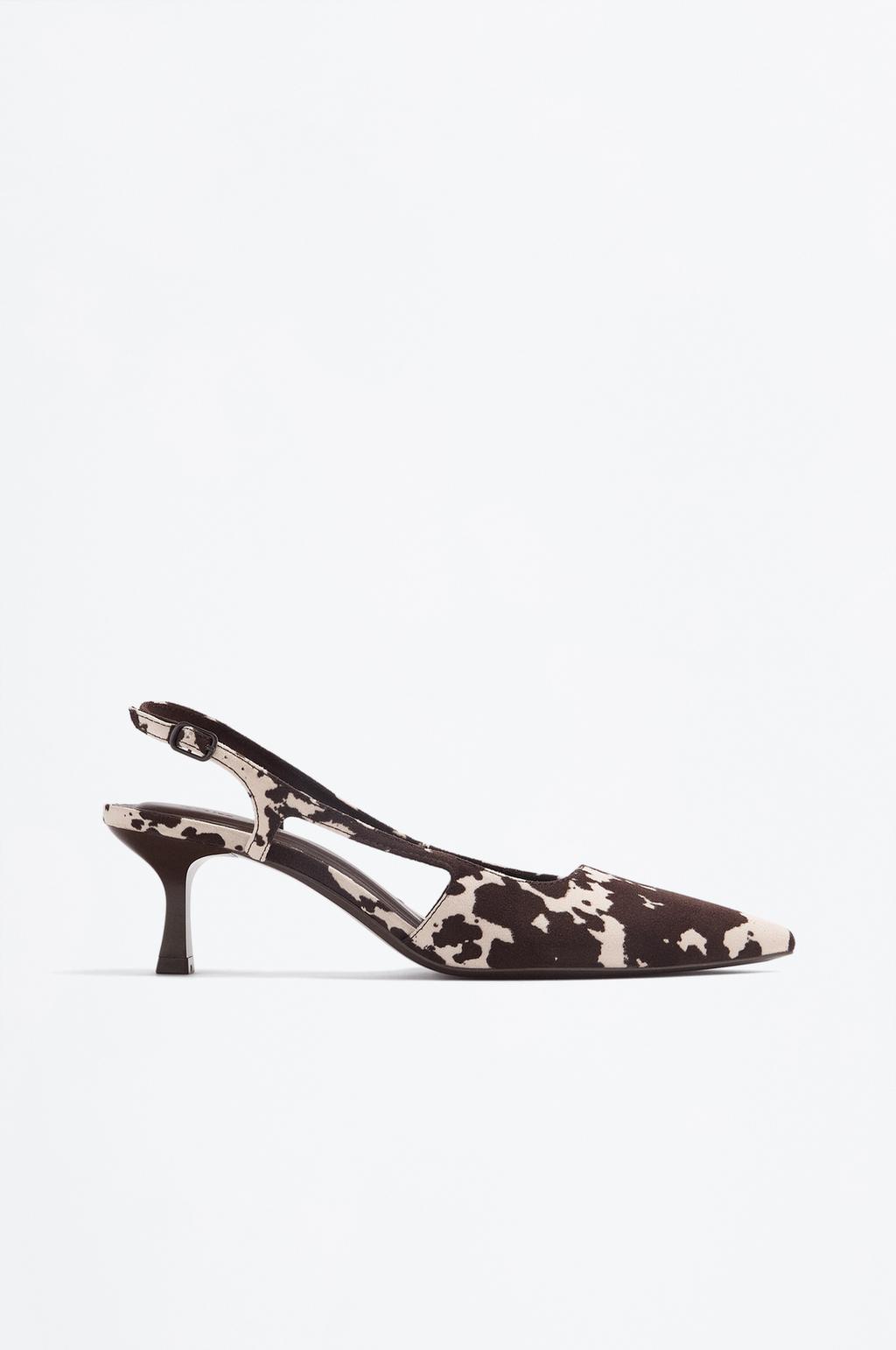 Zapato tacón destalonado estampado animal