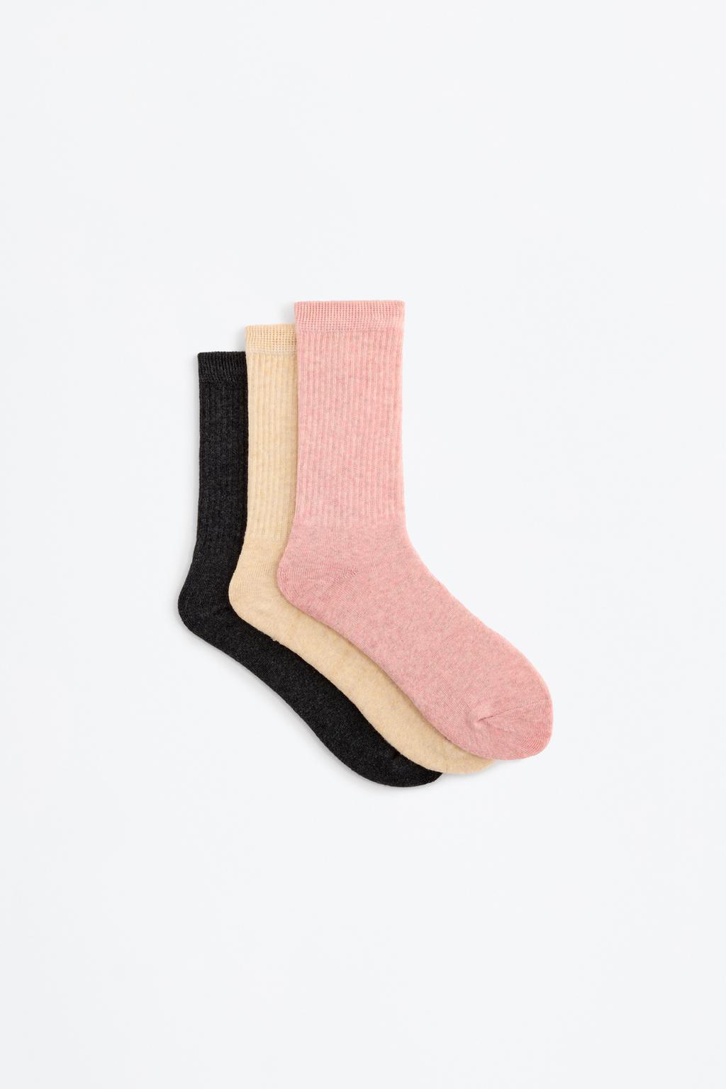 Pack of 3 pairs of long ribbed socks