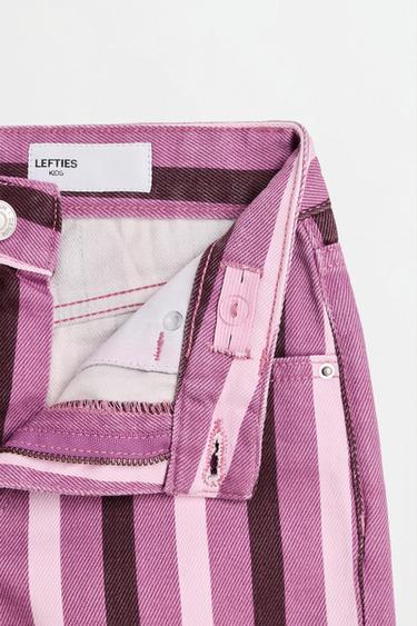 Striped straight-leg jeans — PALE PURPLE 5