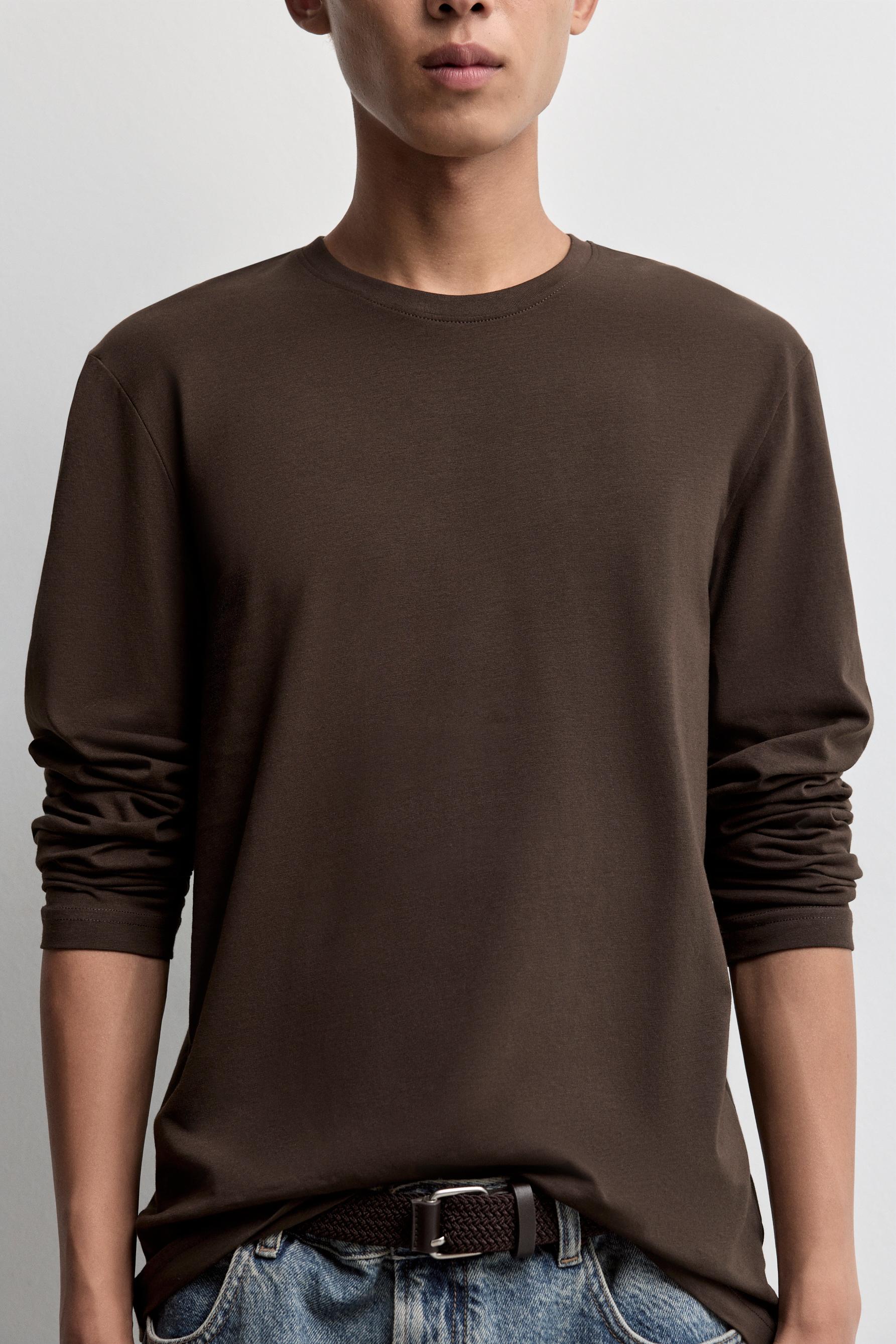 Basic long sleeve T-shirt — CHOCOLATE