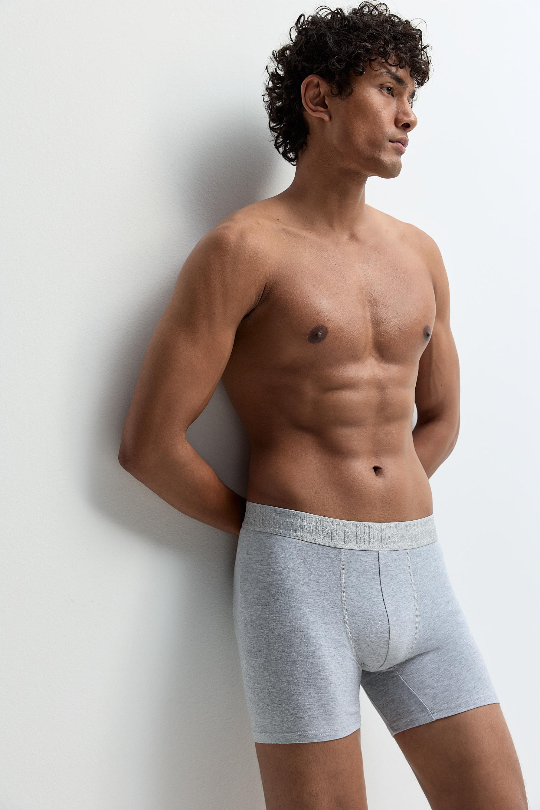 5-pack of long plain boxers — MAROON
