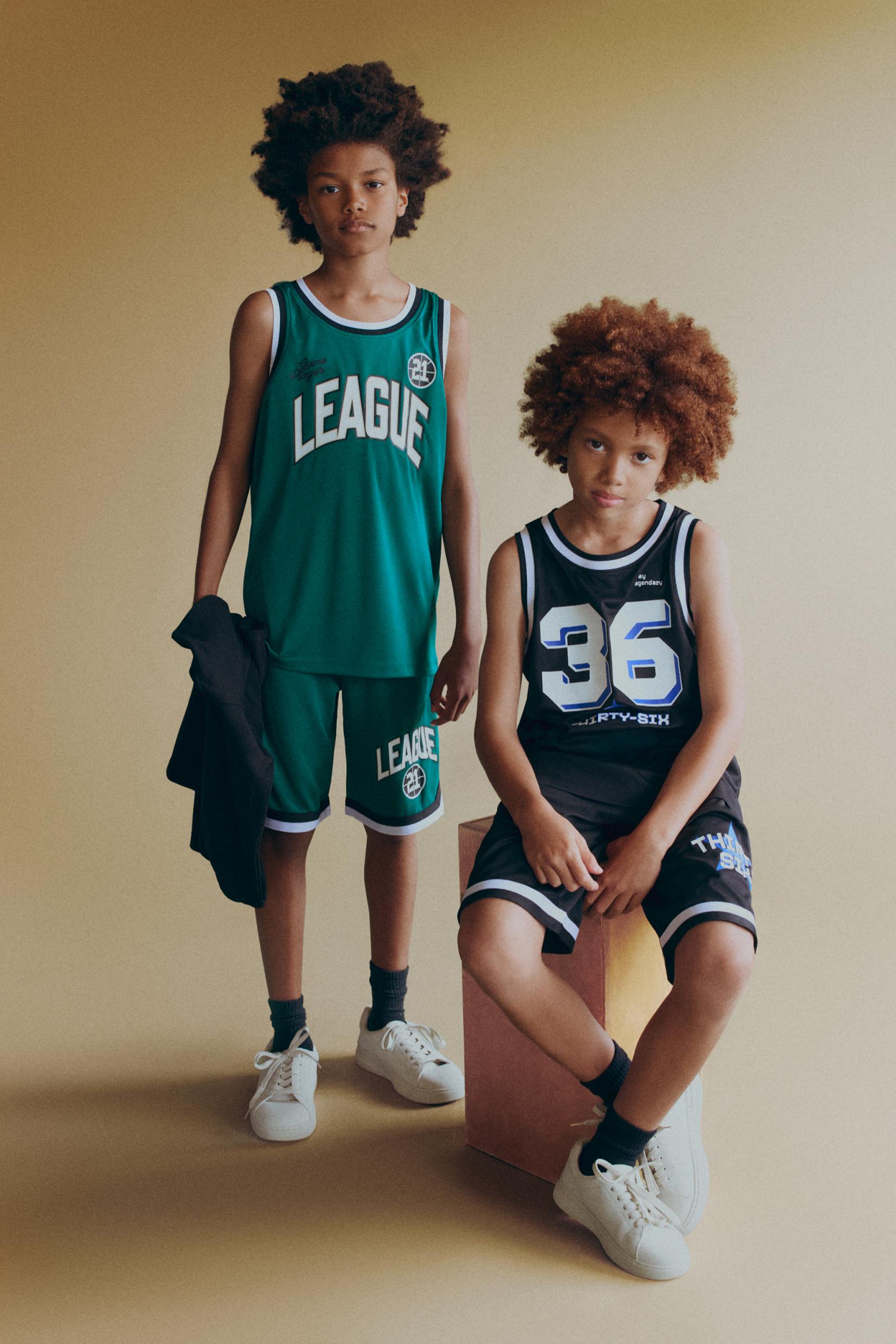 Basketball tank top and shorts set — BLACK