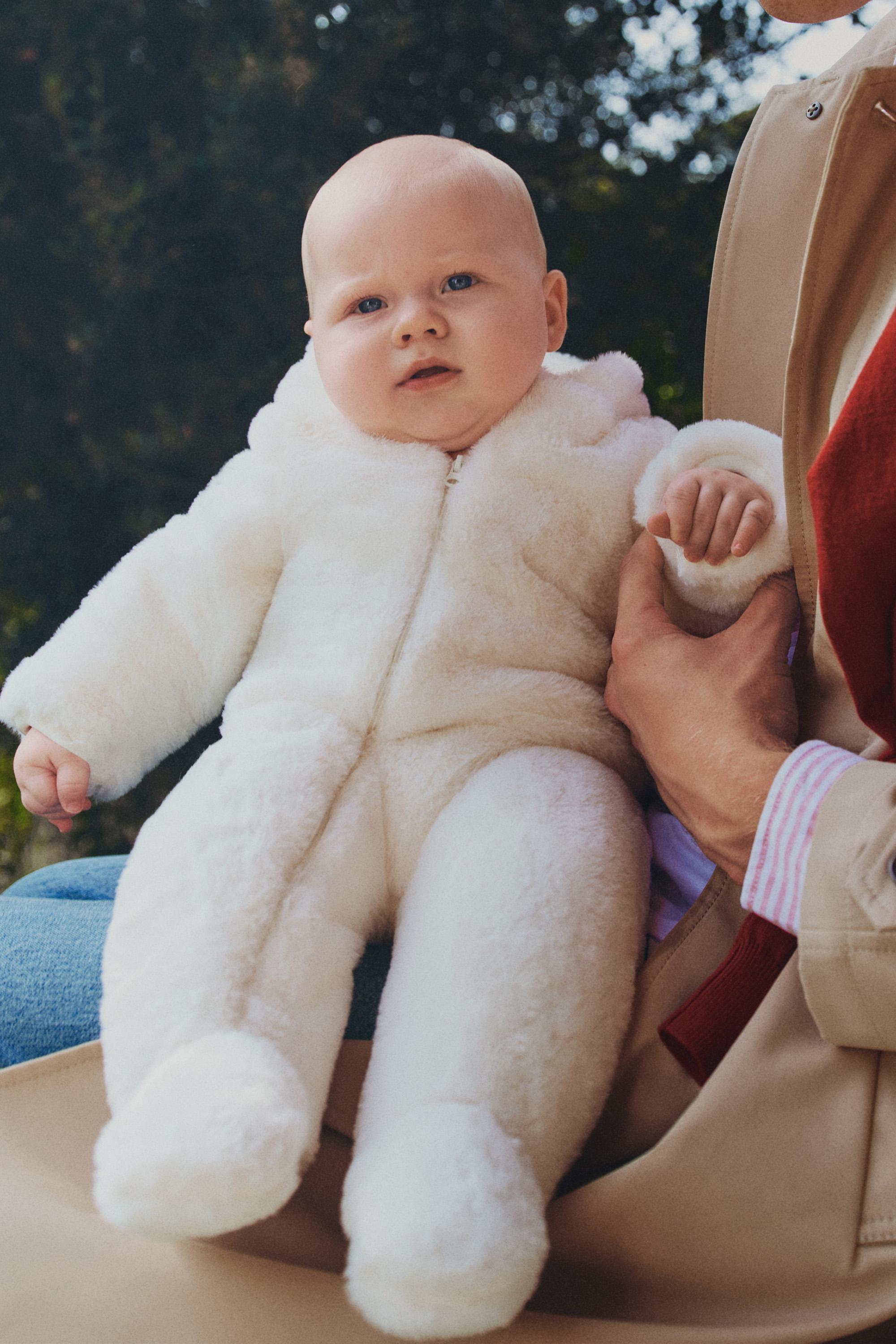 Faux fur one-piece suit — ECRU