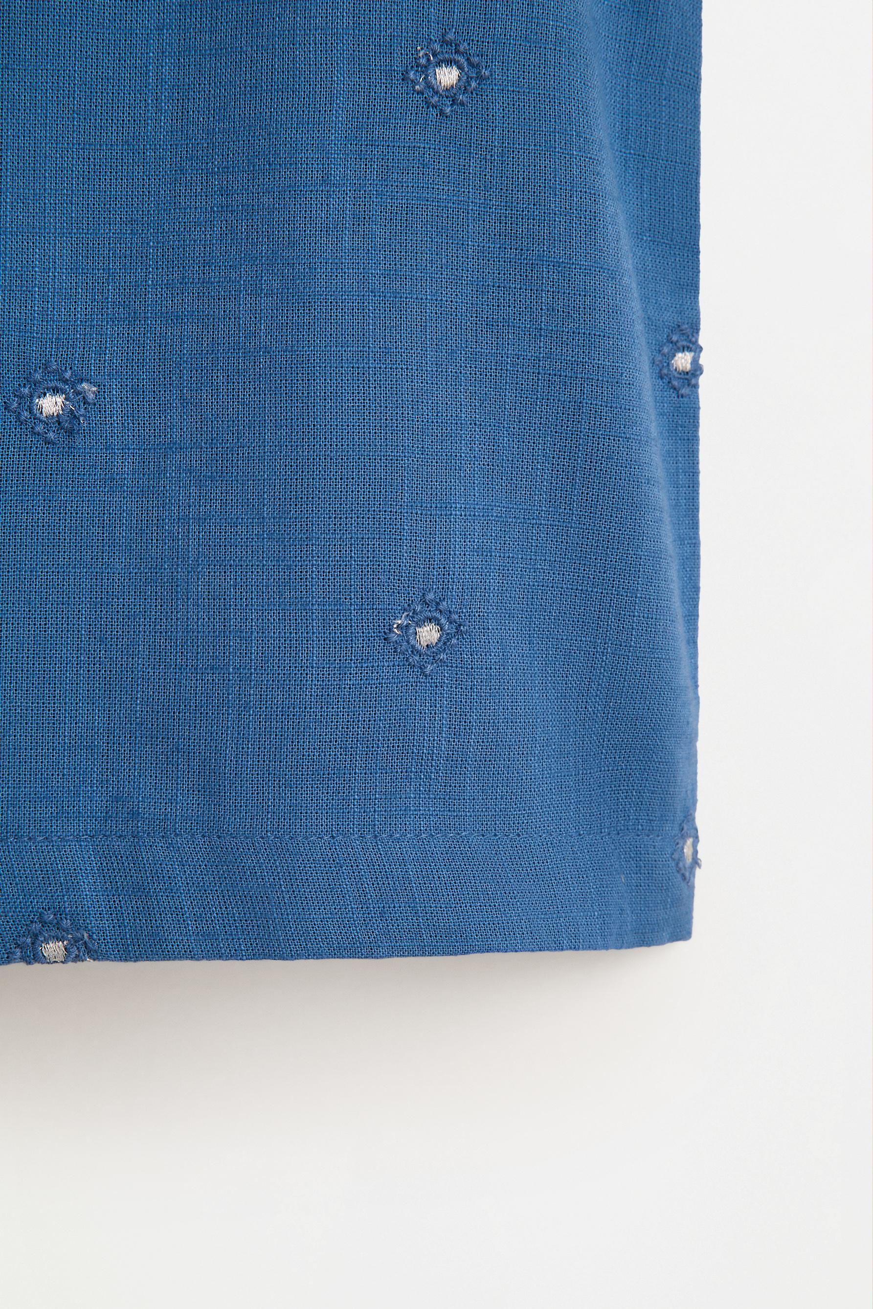 Embroidered top with shiny details — INK BLUE