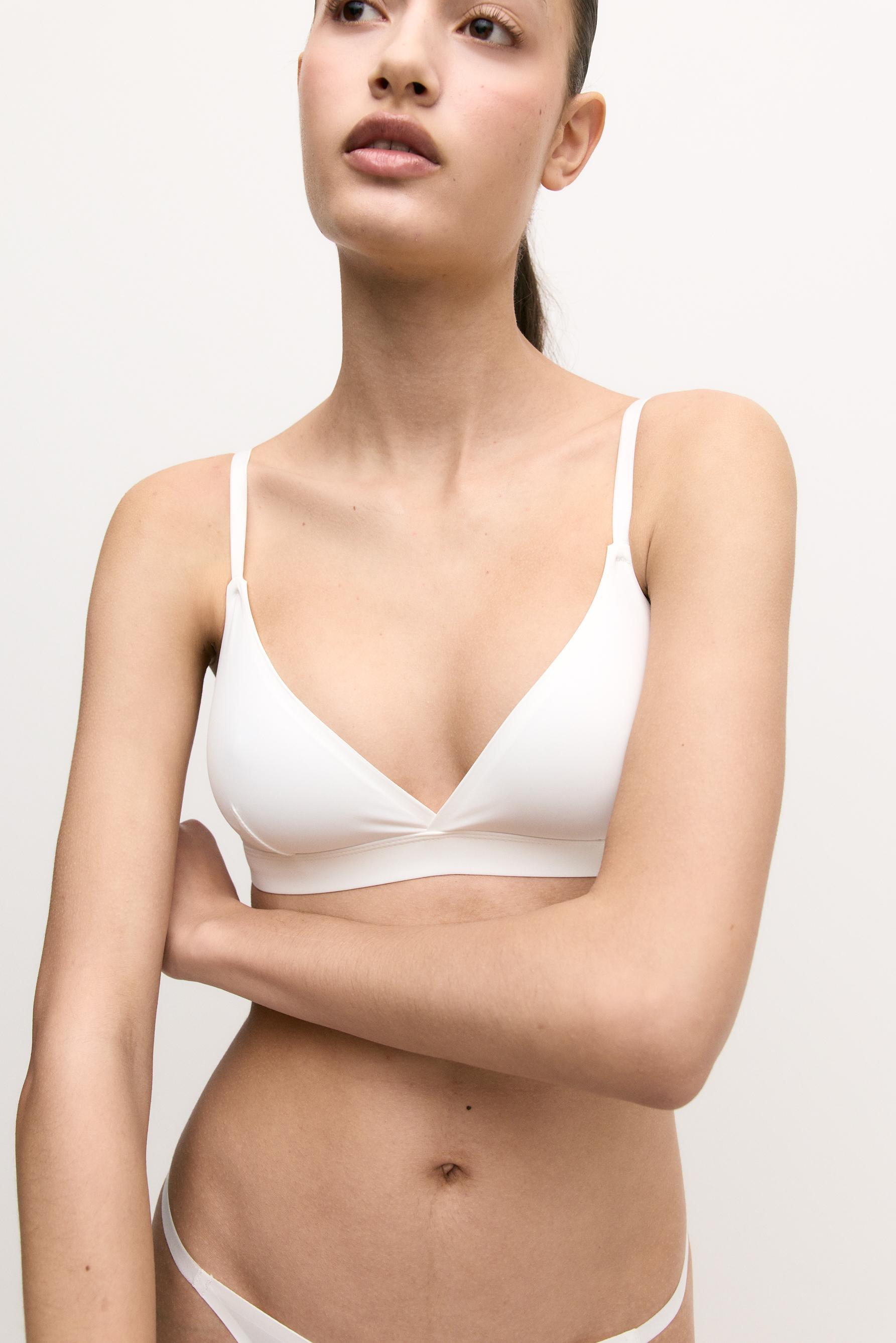 Microfibre triangle top bra pack — BLUE/WHITE