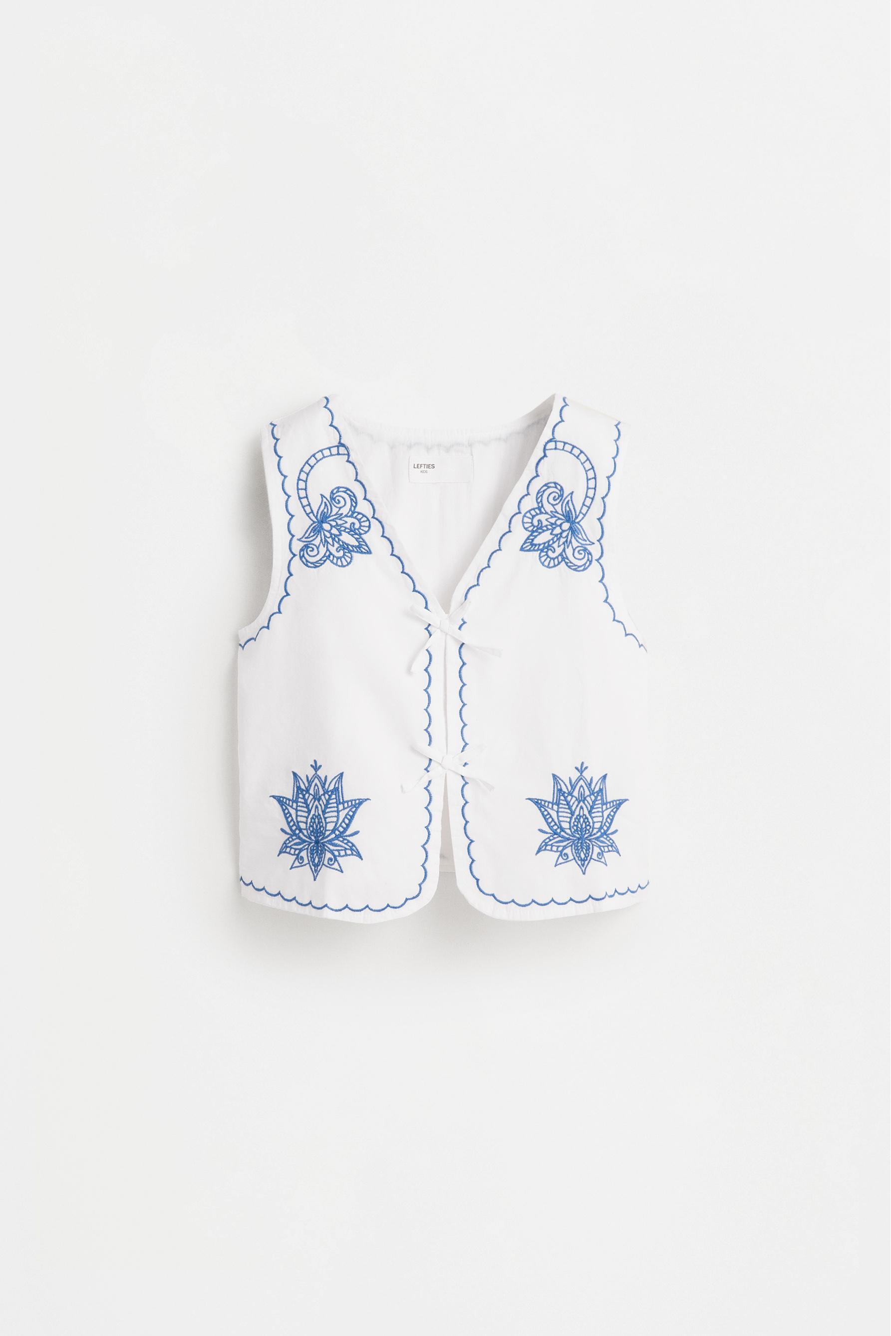 Embroidered vest — WHITE