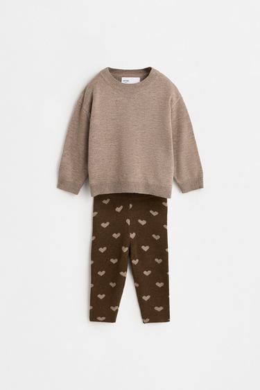 Knit sweater and animal print leggings co-ord — OCHRE 1