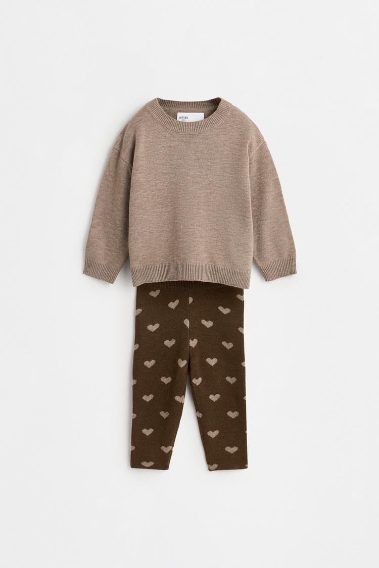 Knit sweater and animal print leggings co-ord — OCHRE