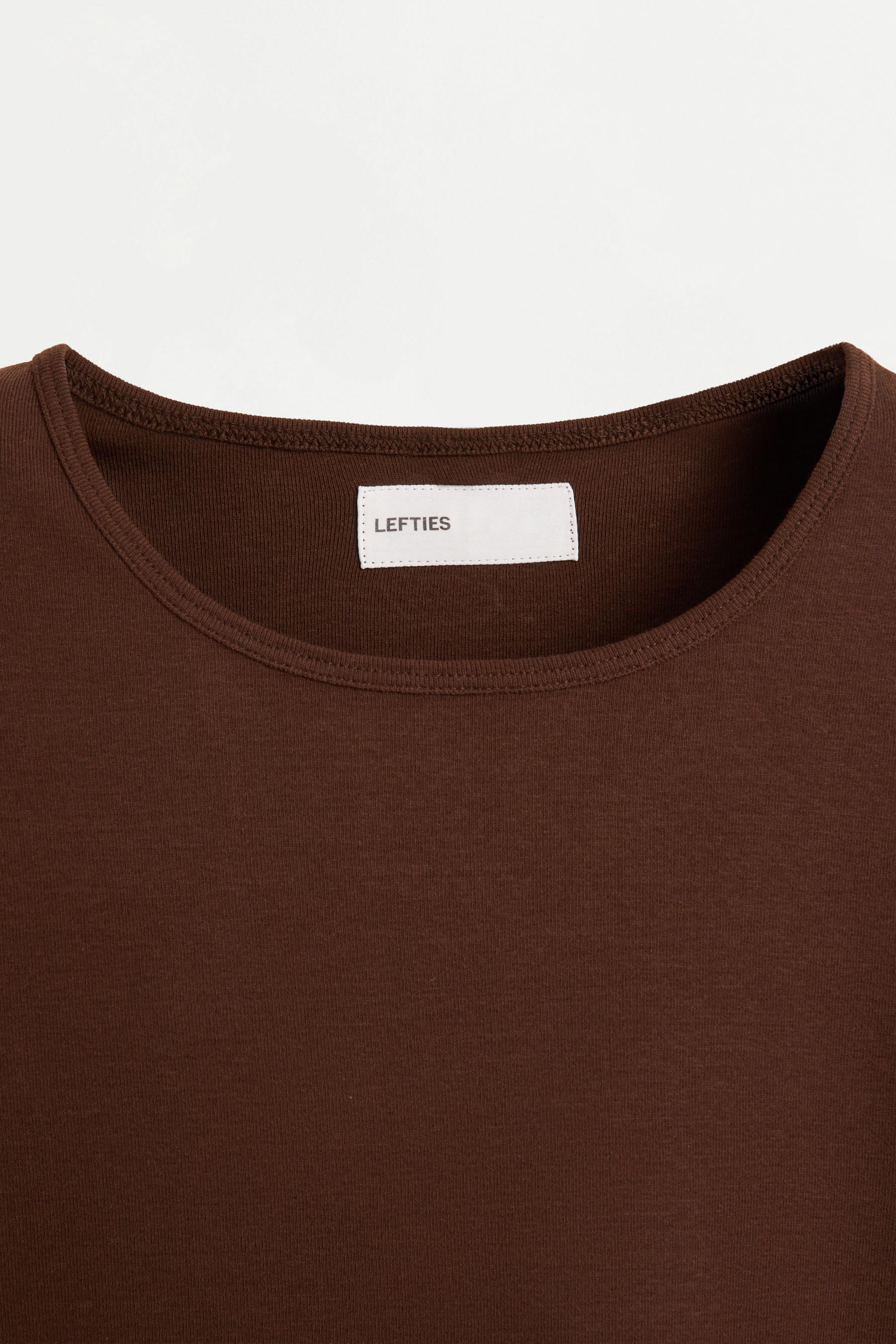 Ribbed long sleeve T-shirt — BROWN