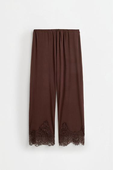Long lace pyjamas — BROWN 3
