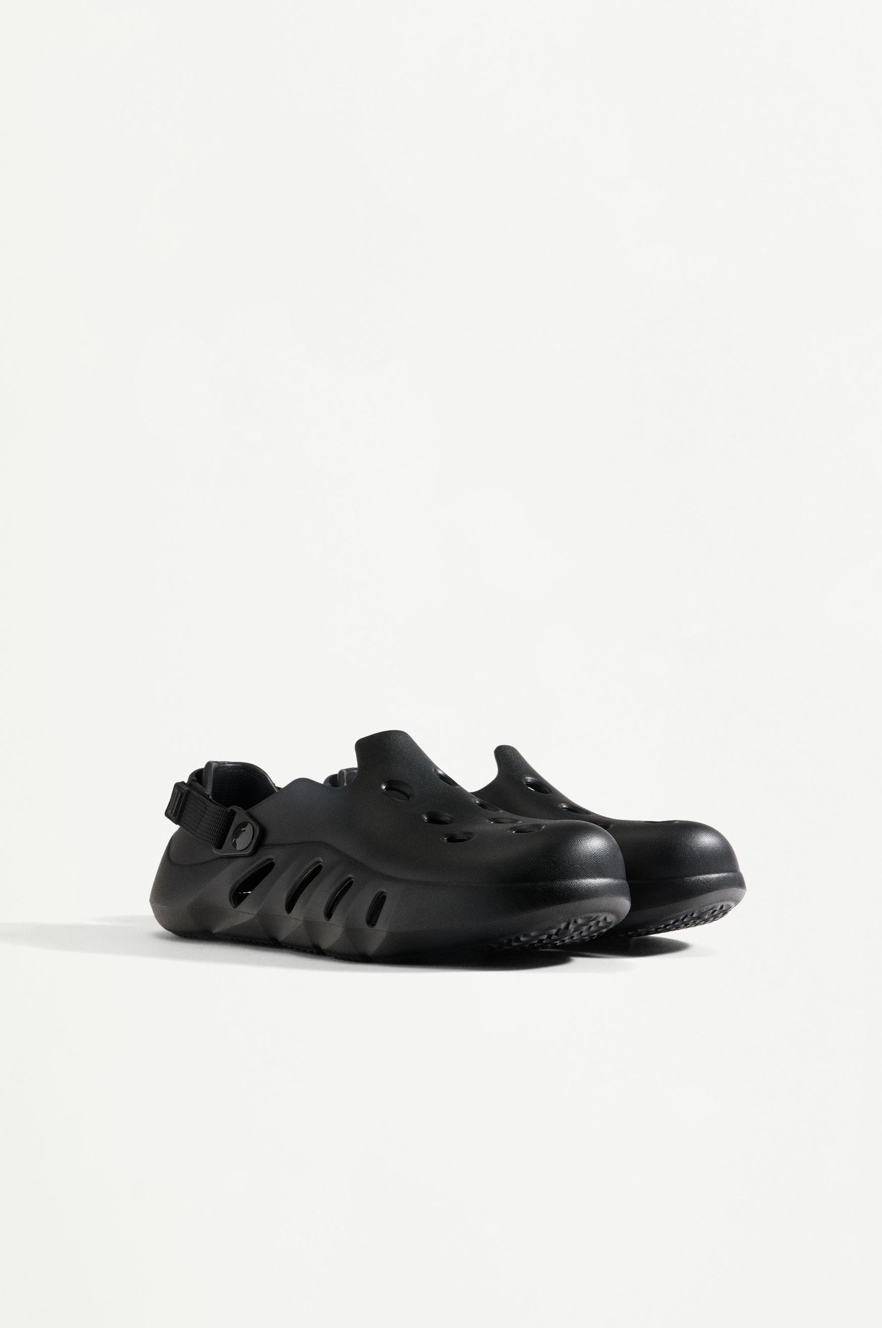 Perforated Clog — BLACK