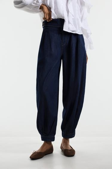 Sarouel trousers with buckle — NAVY 2