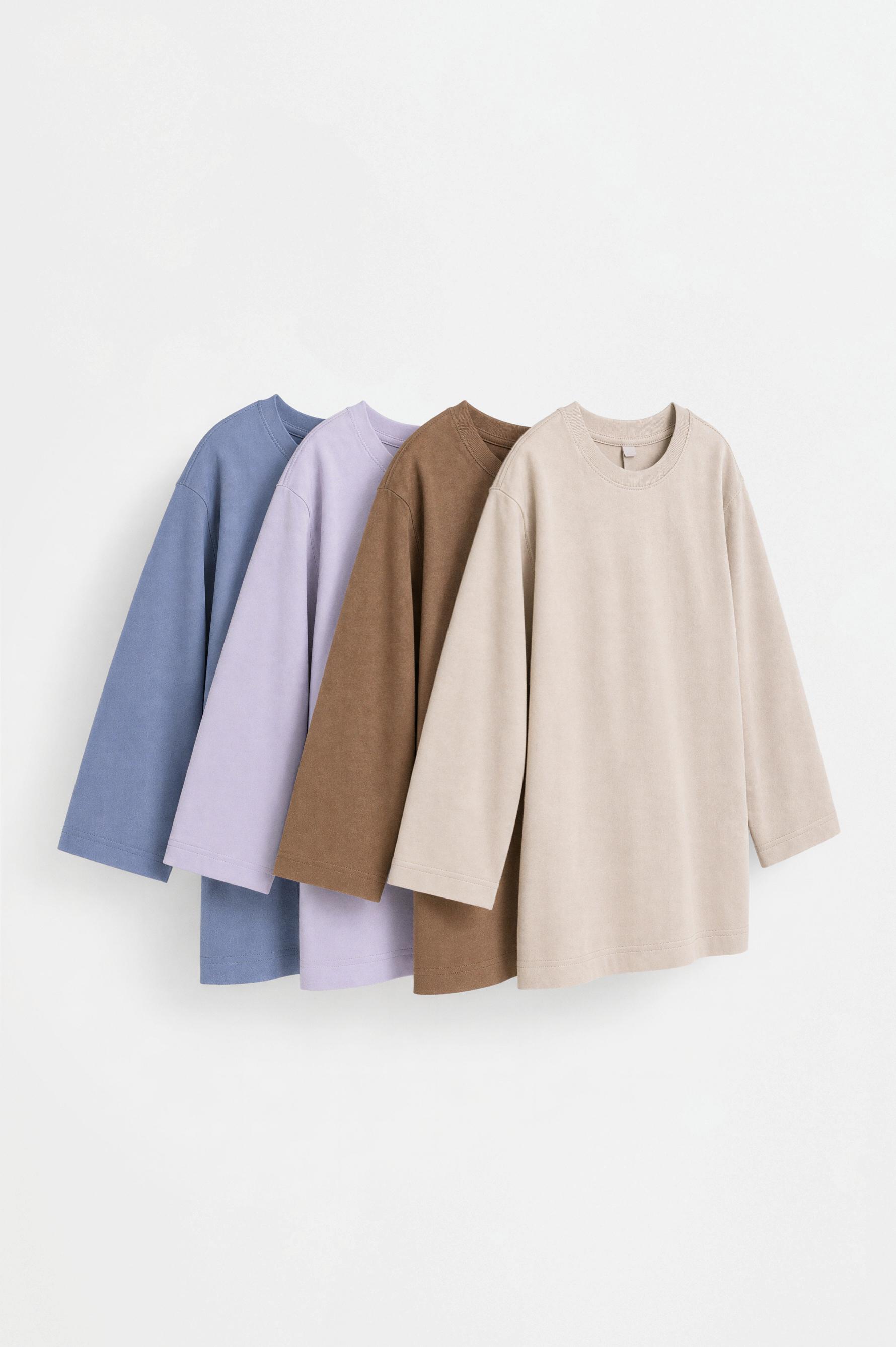 Pack of 4 plain long sleeve T-shirts — OCHRE