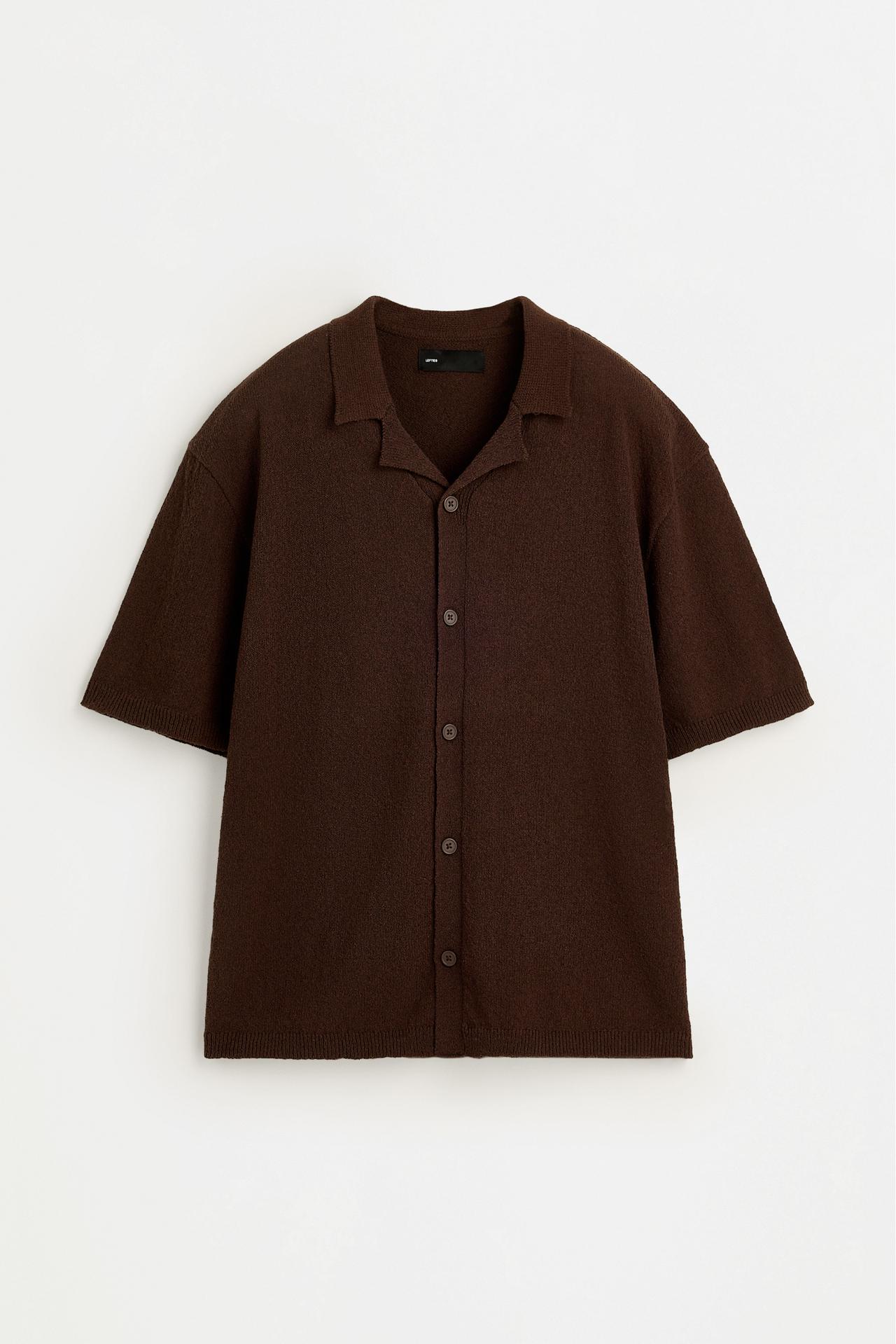 Bouclé knit shirt — CHOCOLATE