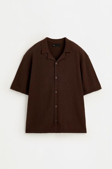 Bouclé knit shirt — CHOCOLATE 6