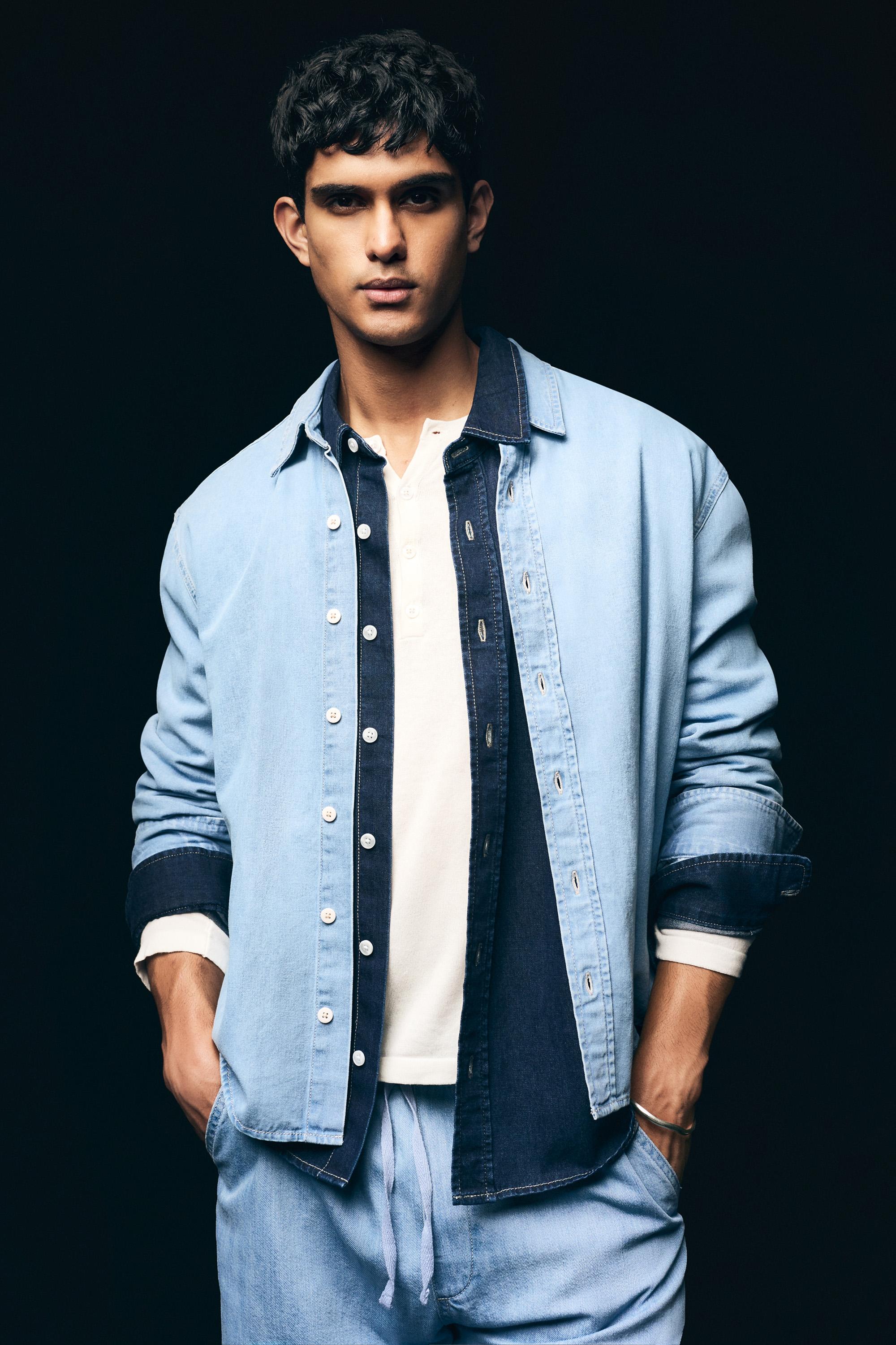 Oversize denim shirt — PALE BLUE