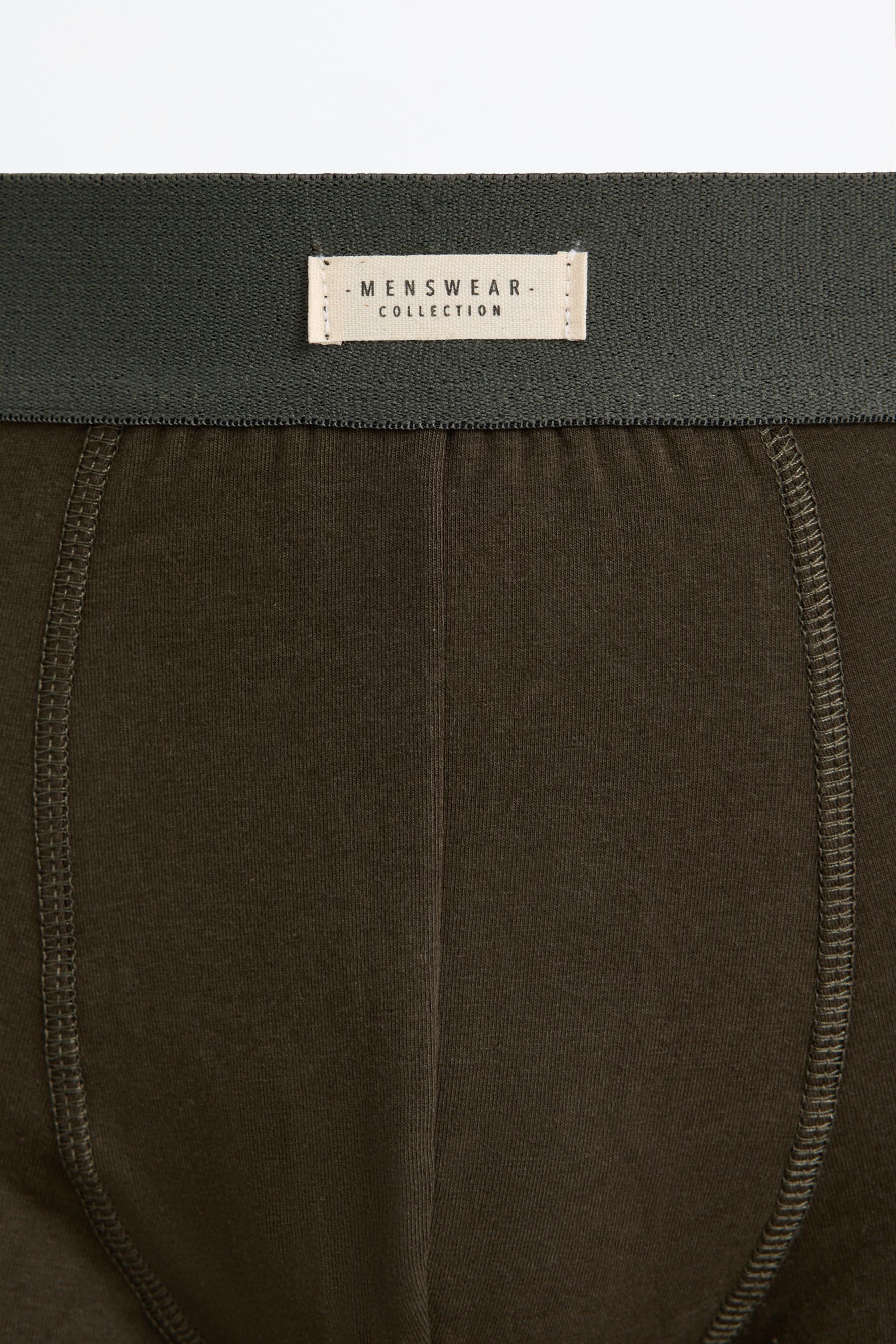 3-pack of long basic boxers — KHAKI