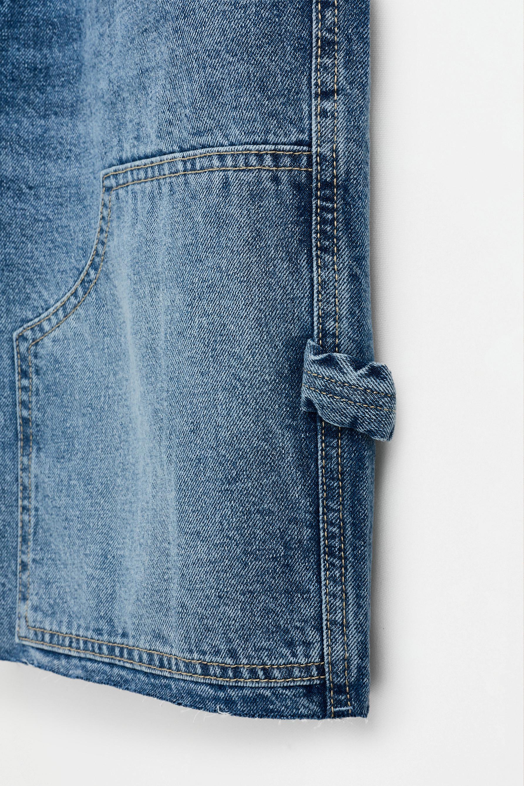 Double-knee denim Bermuda shorts — INDIGO