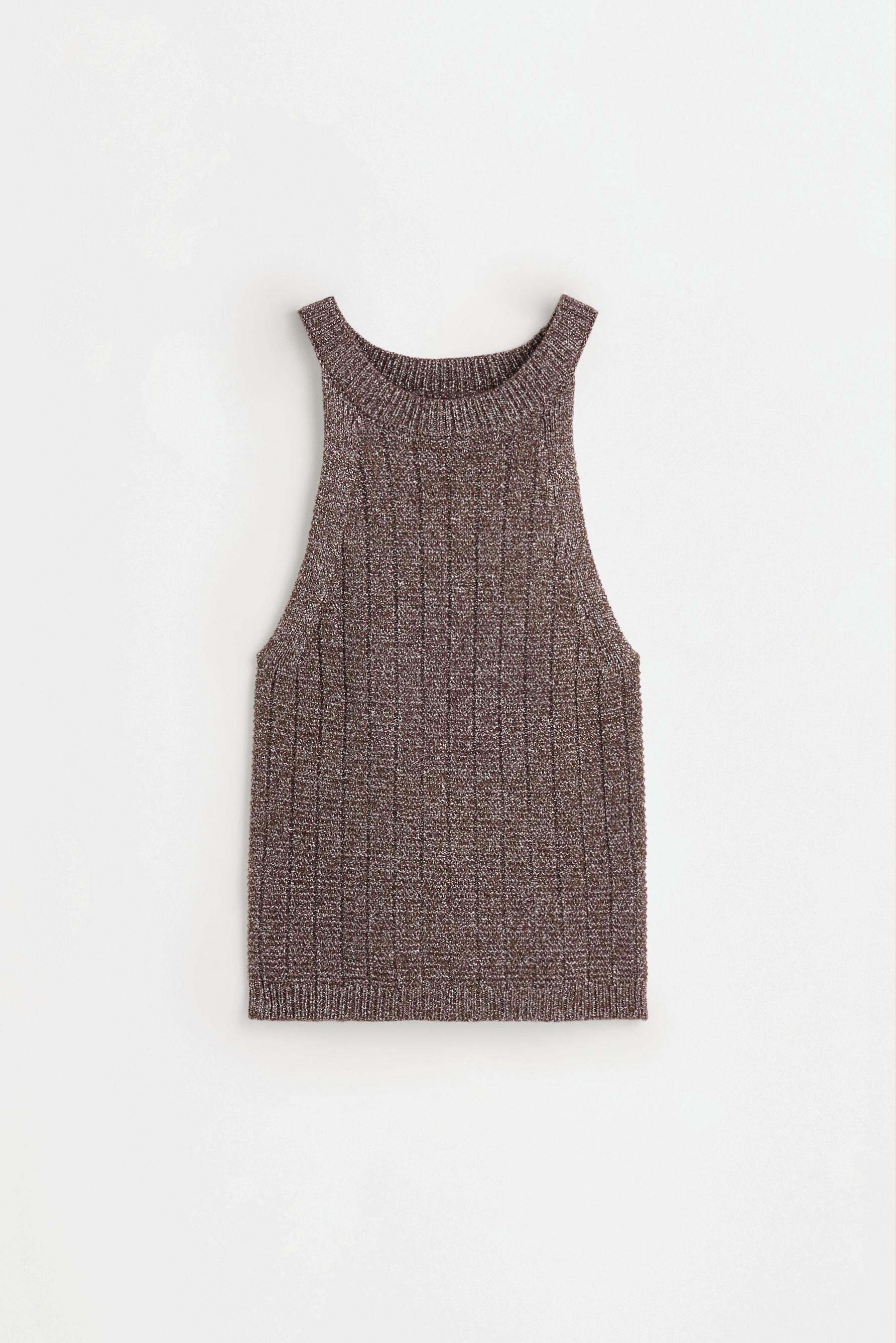 Metallic halter top — BROWN