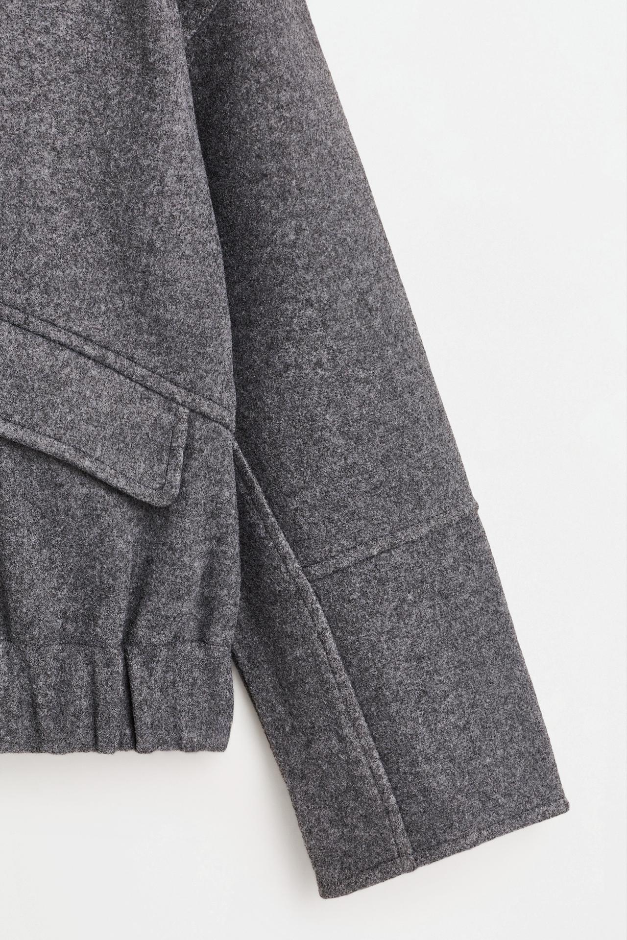 Synthetic wool bomber jacket — DARK GREY