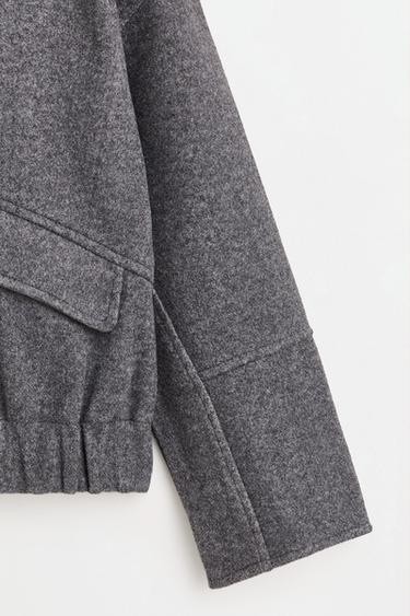 Synthetic wool bomber jacket — DARK GREY 3